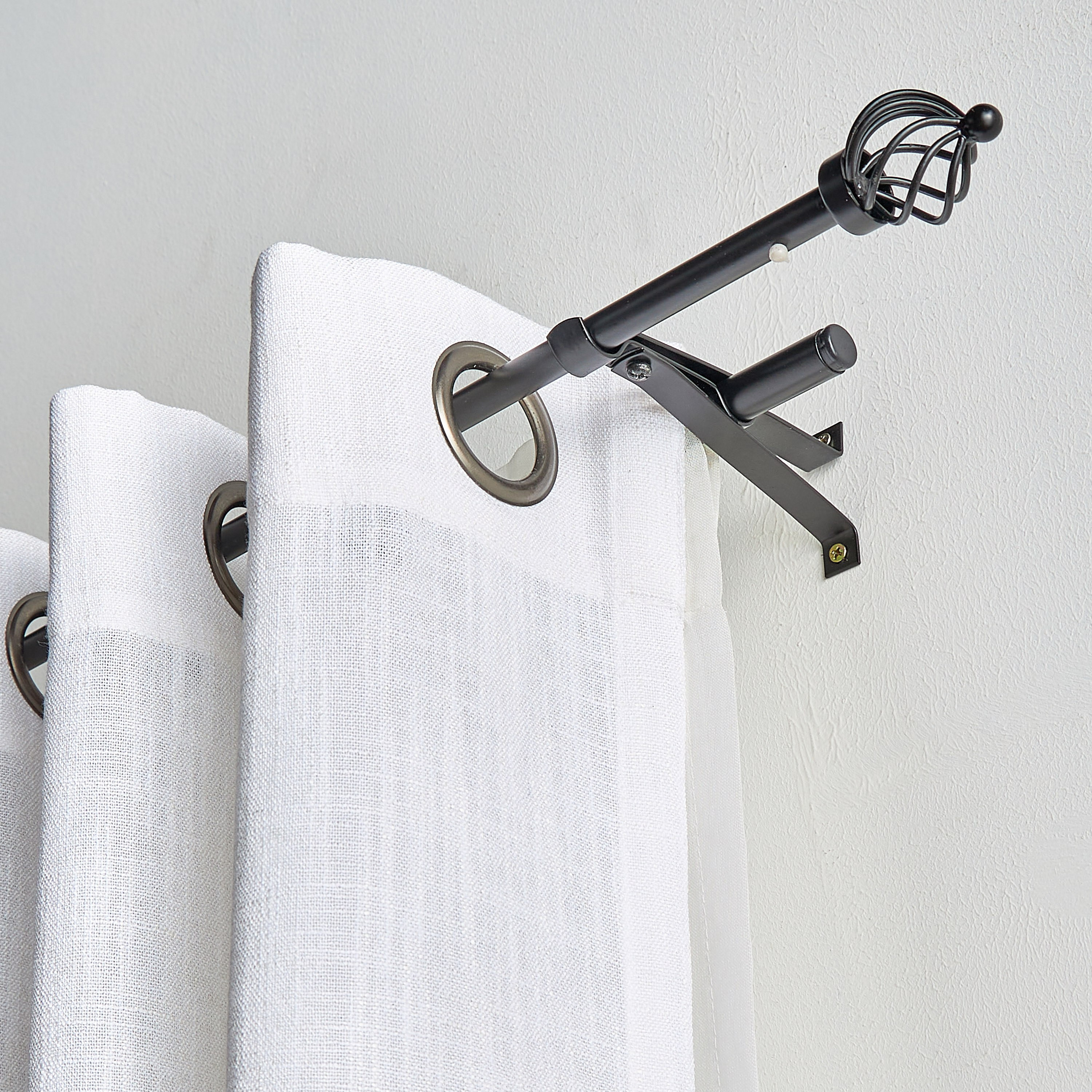 Wavy Ball Extendable Double Curtain Rod - 132-365 cm-household-windows-curtainrodsandaccessories-curtainrods-image-2