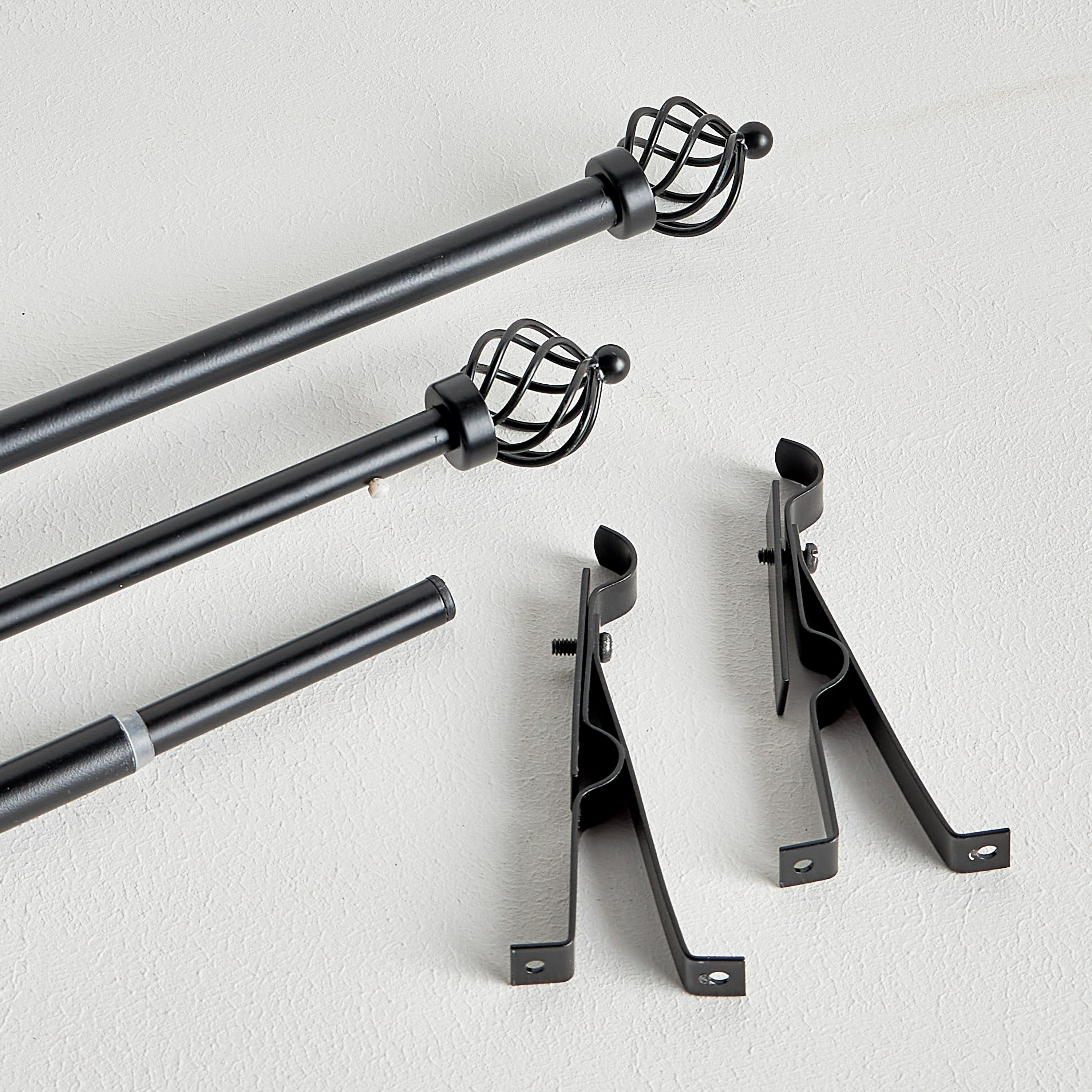 Wavy Ball Extendable Double Curtain Rod - 112-274 cm-household-windows-curtainrodsandaccessories-curtainrods-image-3