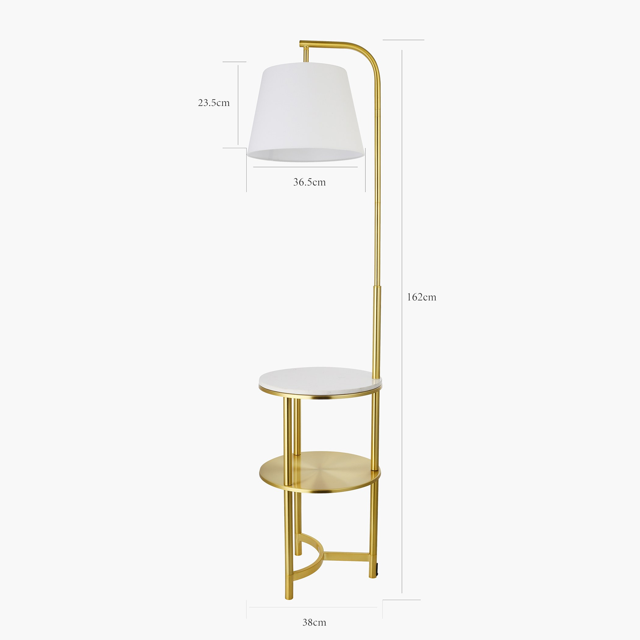 Lambert Metal Floor Lamp with Marble Table - 163 cm-household-lighting-floorlamps-image-6