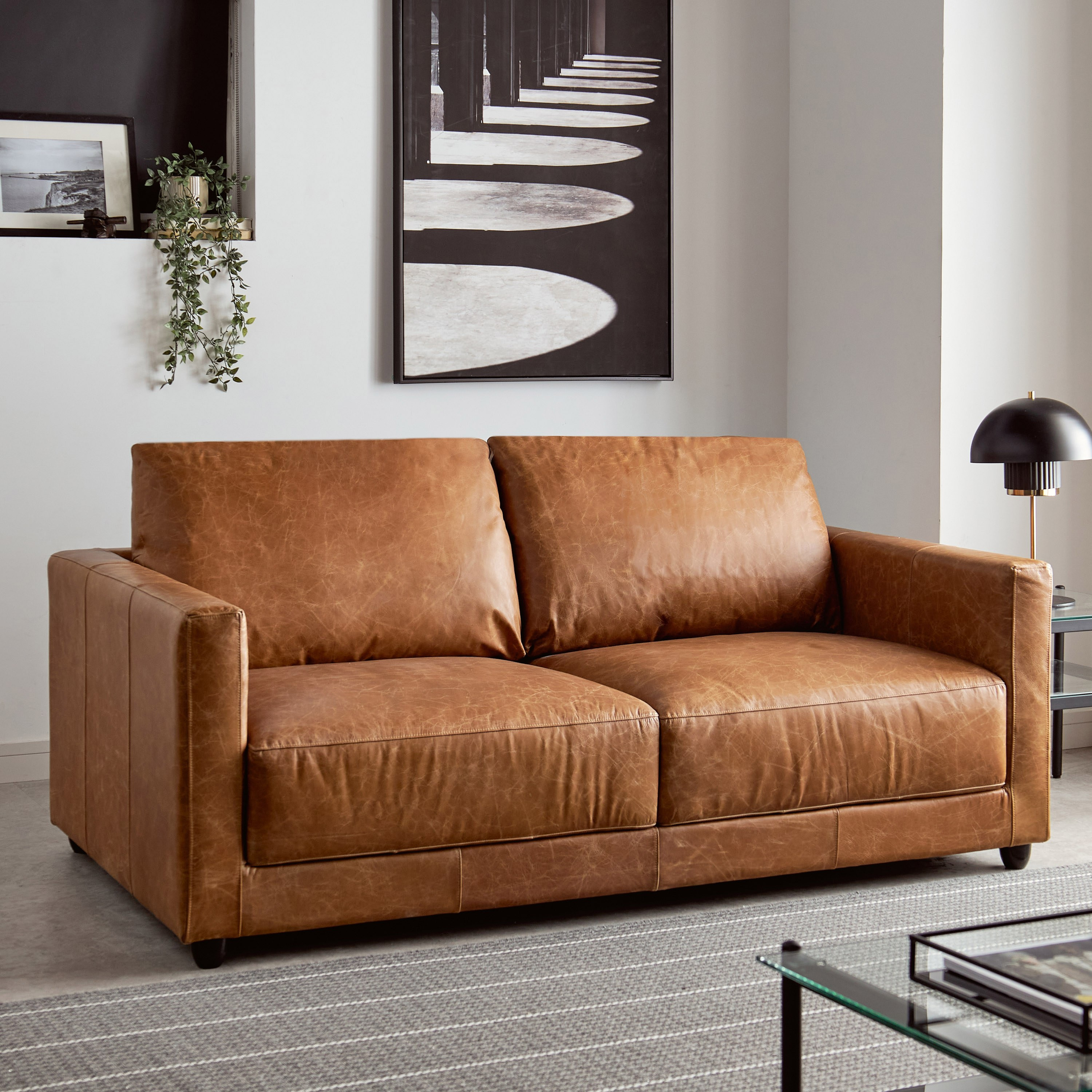 Dfs 2 seater 2024 leather sofa