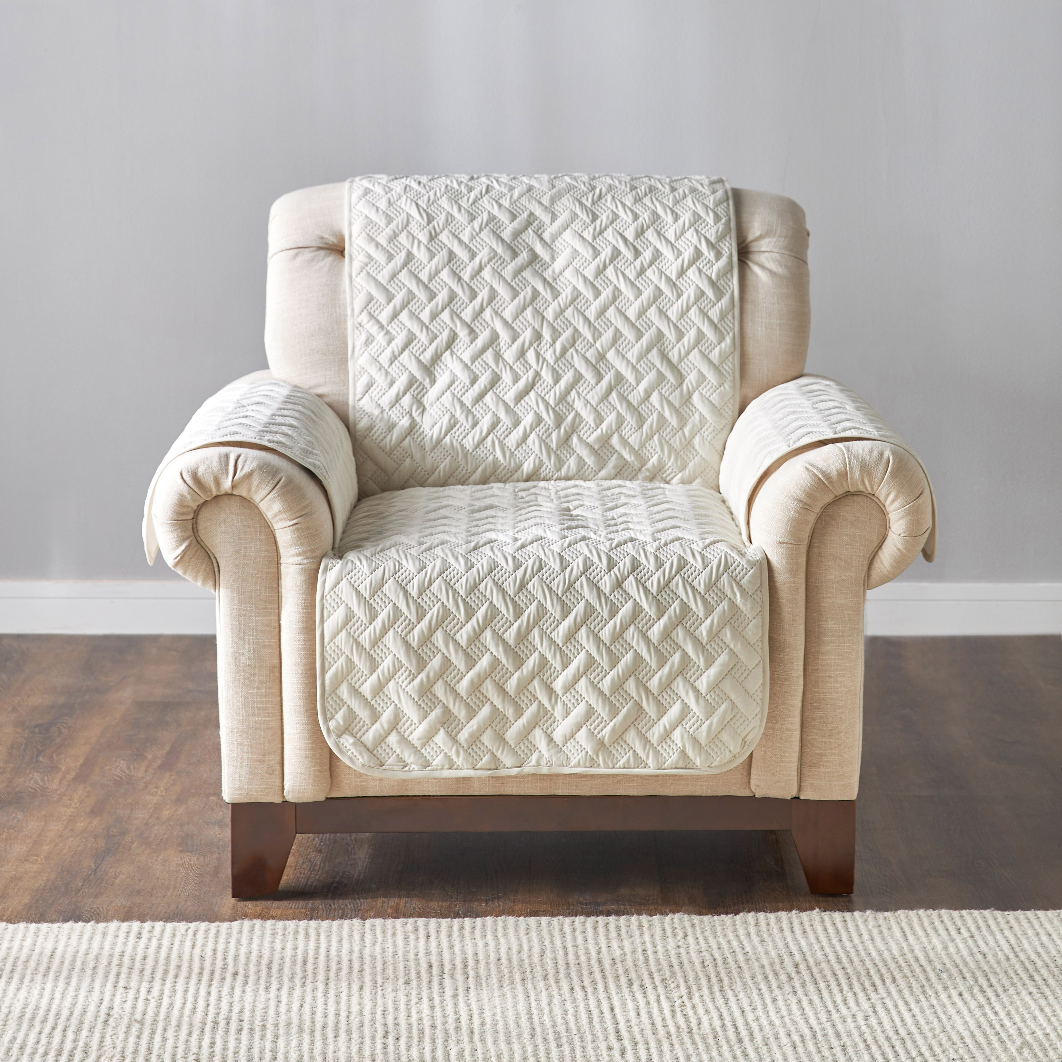Essential Check 1-Seater Sofa Cover - 165x179 cm-household-cushionsandthrows-seatcovers-image-2