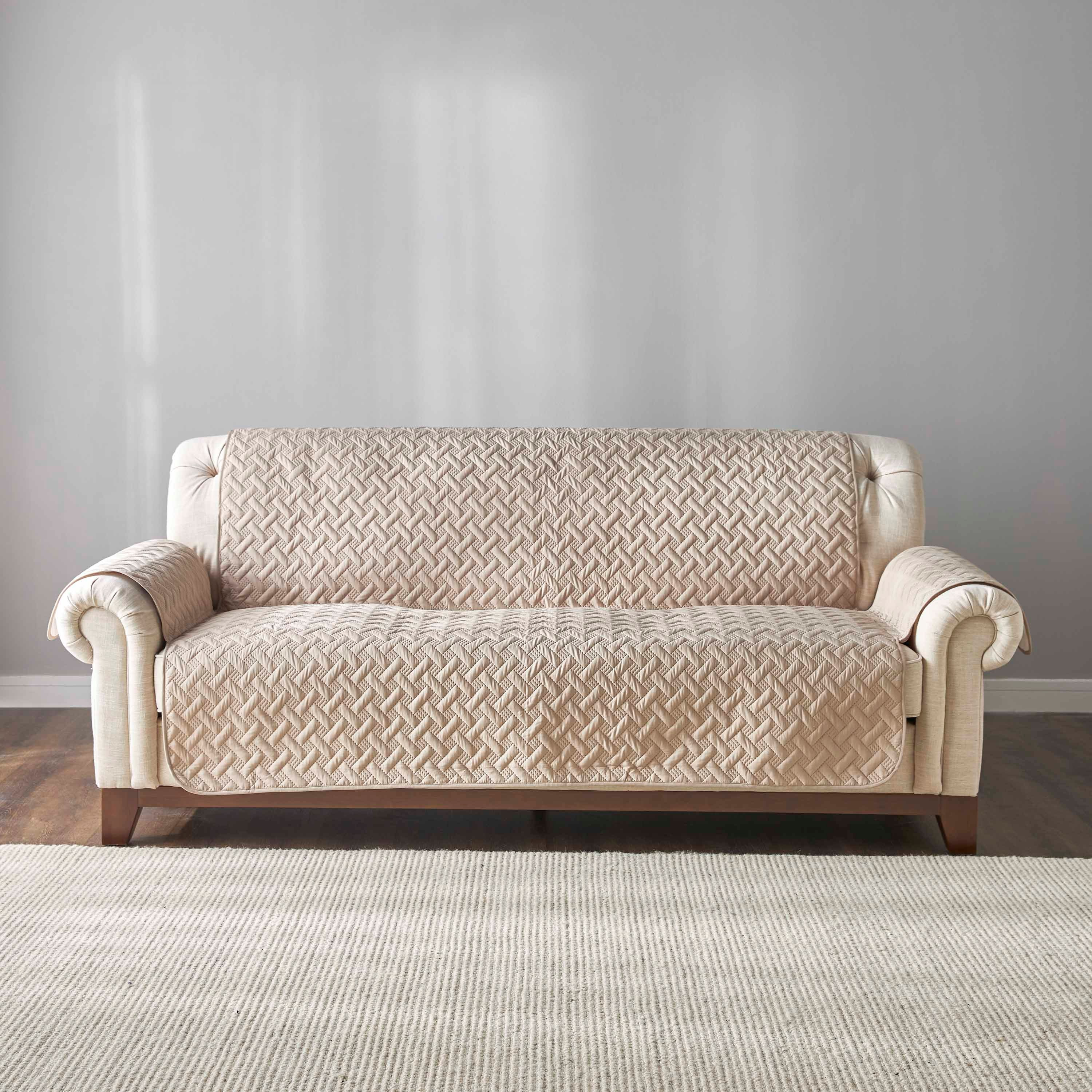 Essential Check 3-Seater Sofa Cover - 279x179 cm-household-cushionsandthrows-seatcovers-image-2