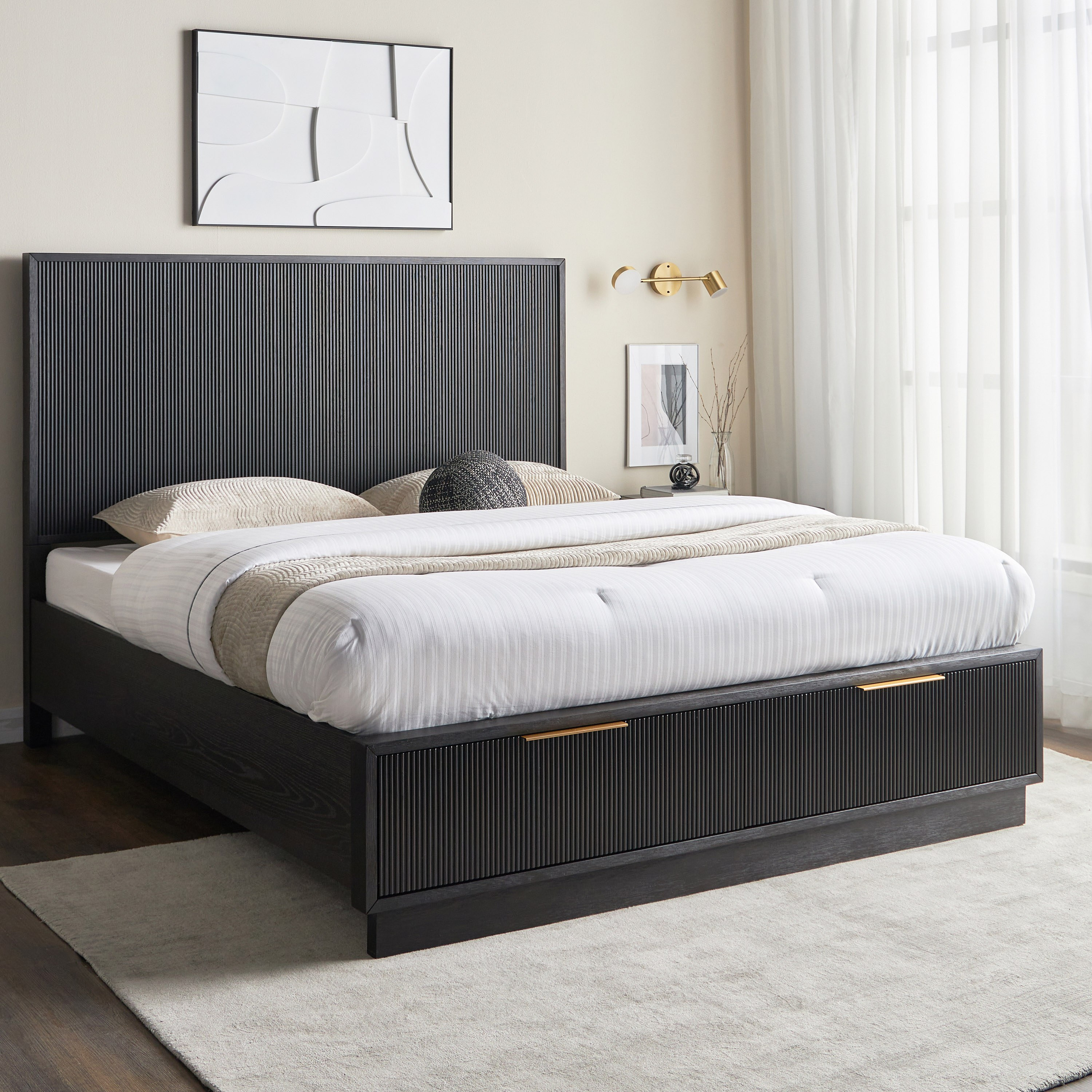 Tall king store bed frame