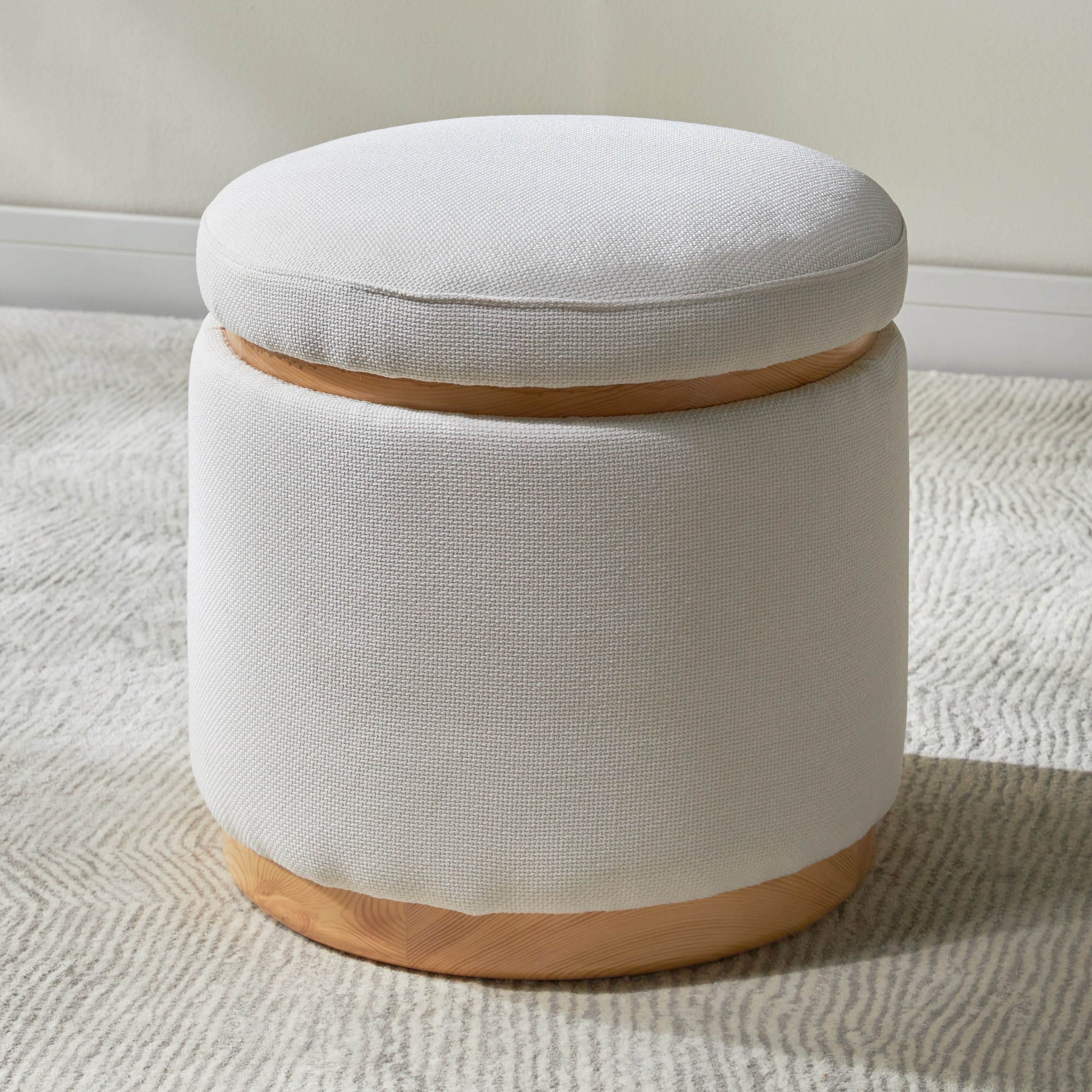 Shop Drea Fabric Ottoman with Storage Online Centrepoint Oman