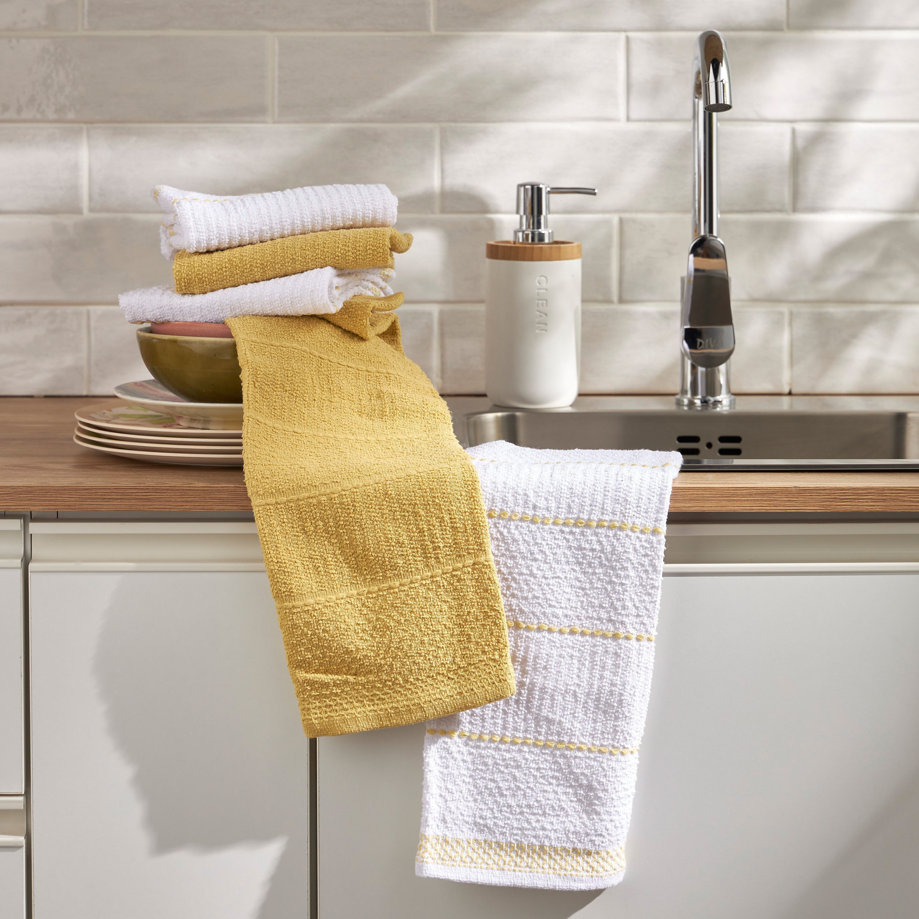 Kayden 5-Piece Kitchen Towel Set - 45x60 cm-household-kitchen-kitchenlinen-kitchentowelsandlinen-image-1