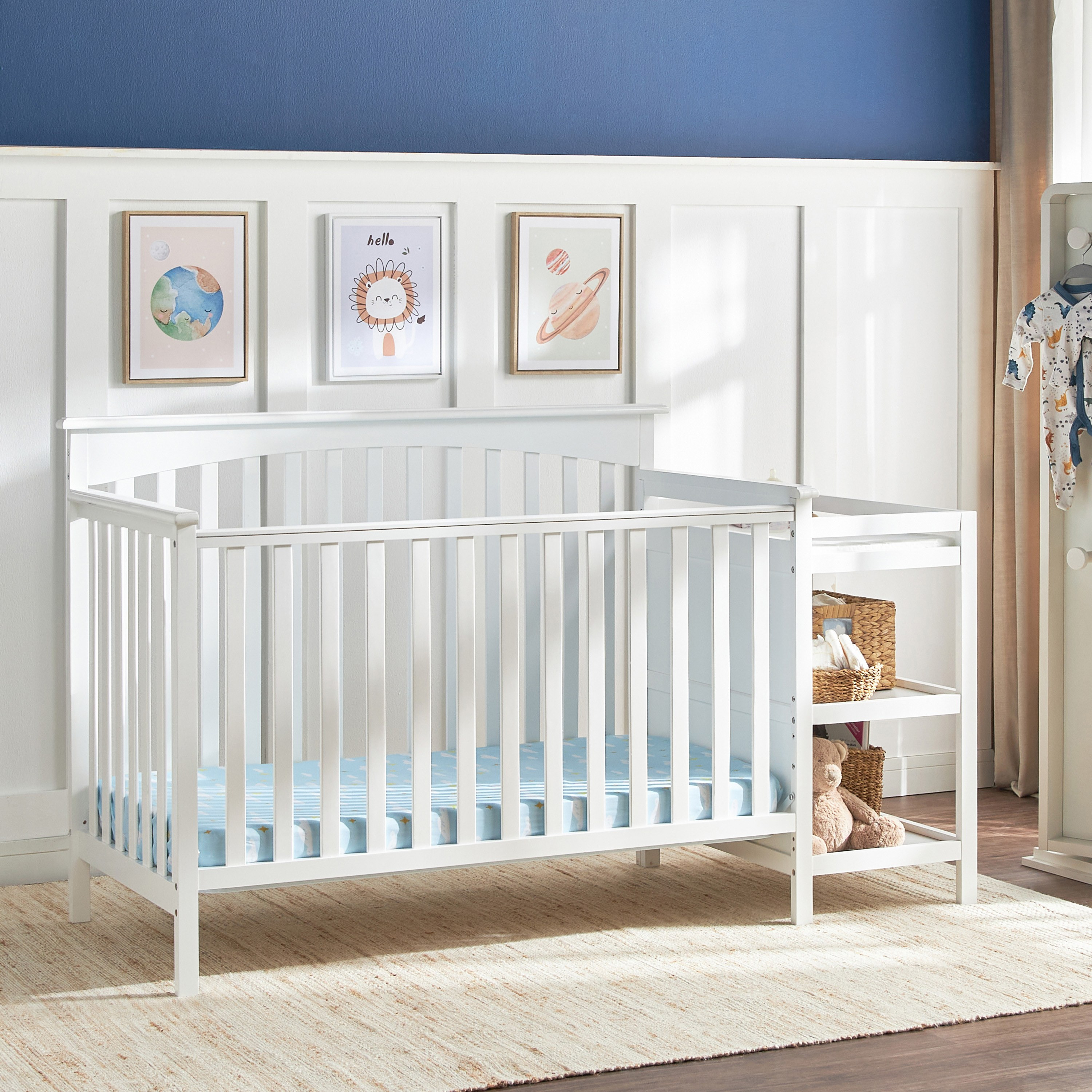 Glory 3-in-1 Convertible Cot with Changer- 70x130 cm