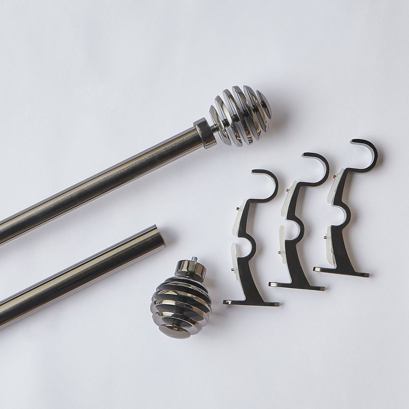 Grooved Rod Shop Grooved Ball Extendable Single Curtain Rod - 132-366 cm | Home ...