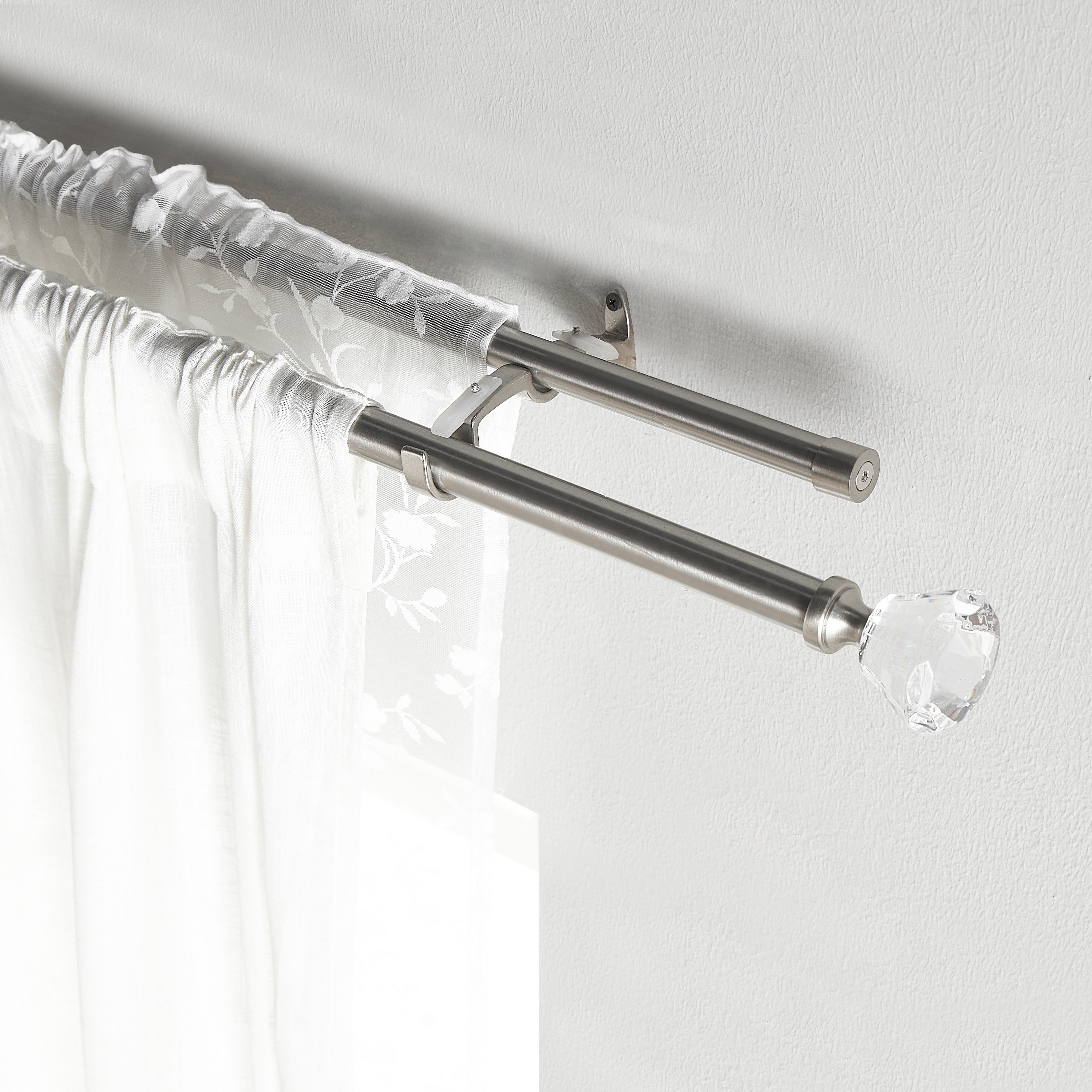 Diamond Extendable Double Curtain Rod - 112-274 cm-household-windows-curtainrodsandaccessories-curtainrods-image-1