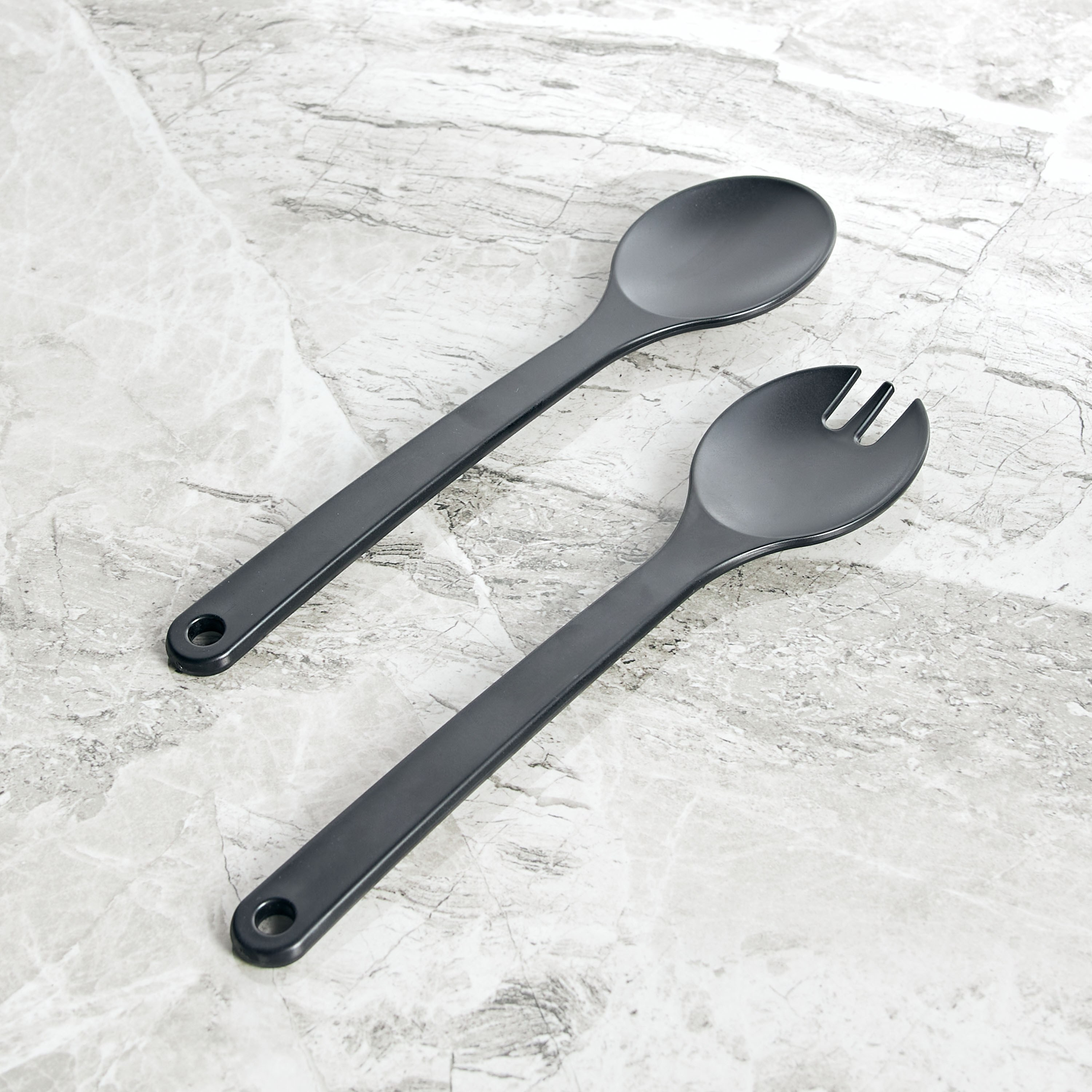 Charcoal 2-Piece Melamine Salad Server Set-household-kitchen-kitchentoolsandutensils-foodservingtools-image-1