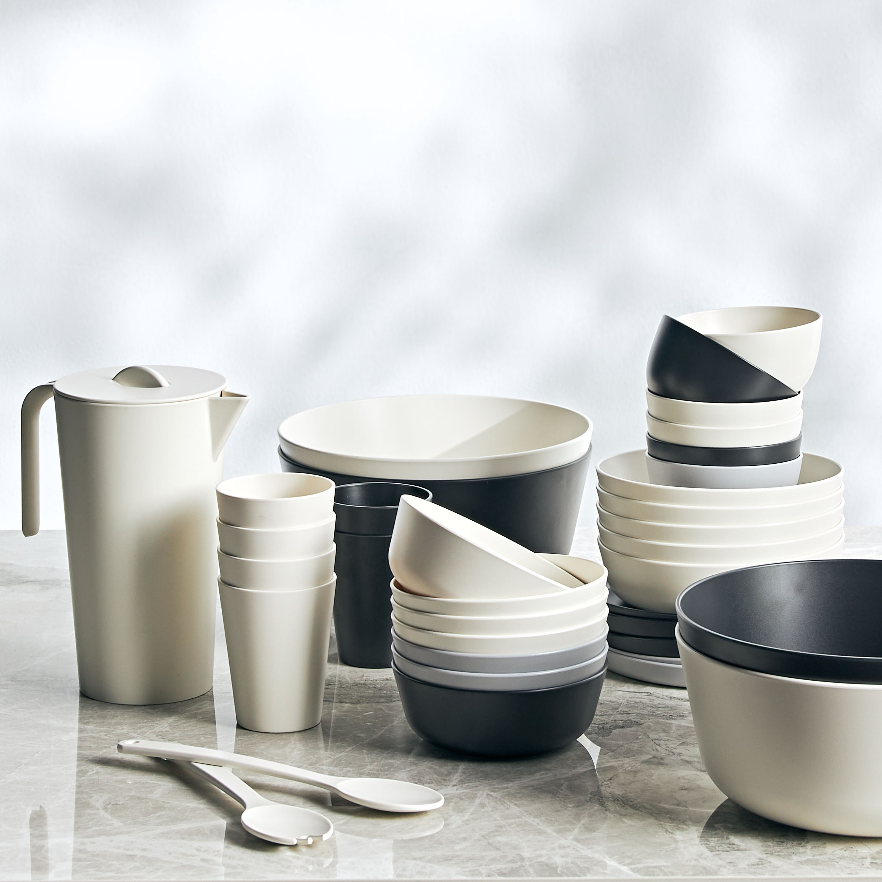 Charcoal 2-Piece Melamine Salad Server Set-household-kitchen-kitchentoolsandutensils-foodservingtools-image-3