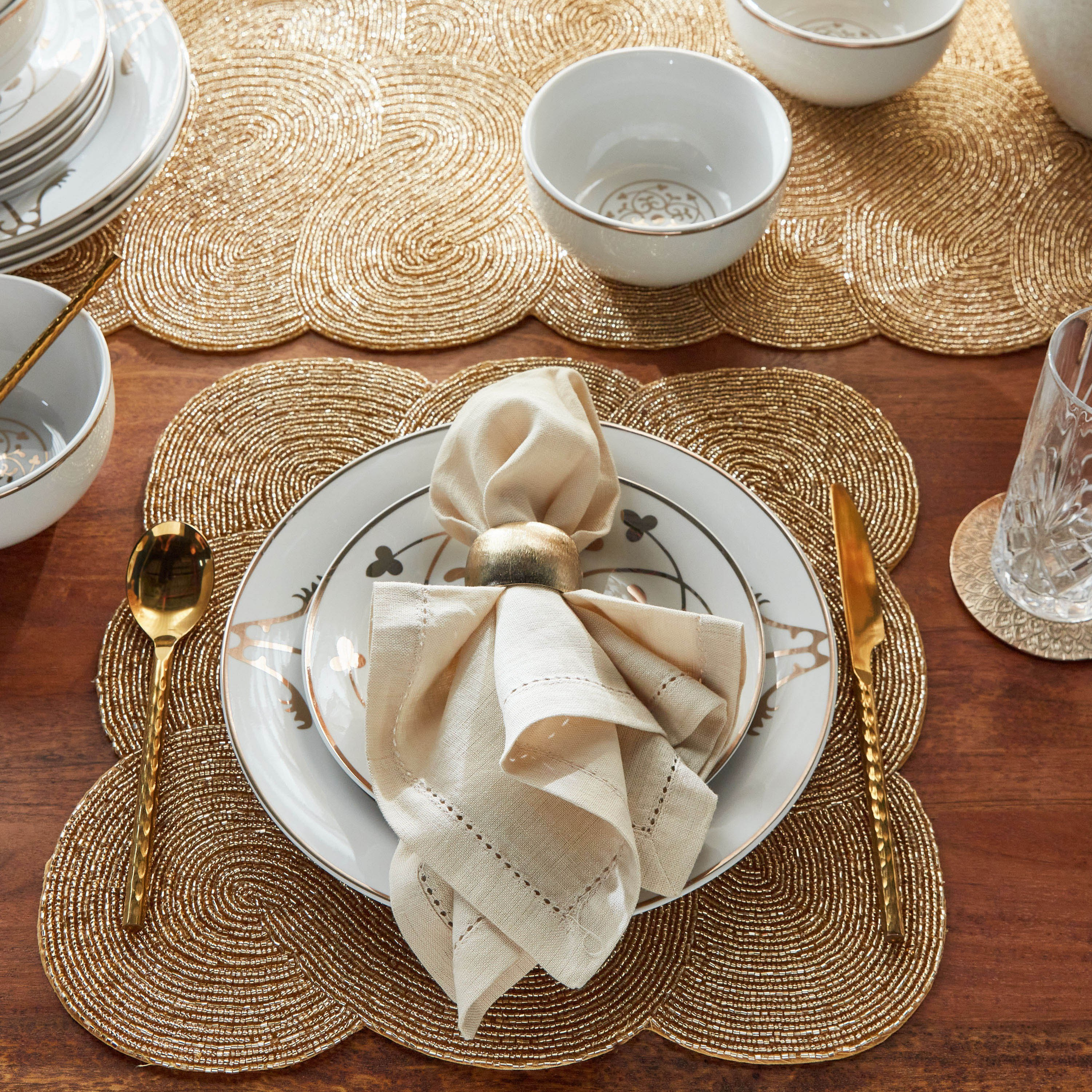 Hisham 4-Piece Napkin Ring Set - 4 cm-household-dining-tablelinen-napkinsandaccessories-image-3