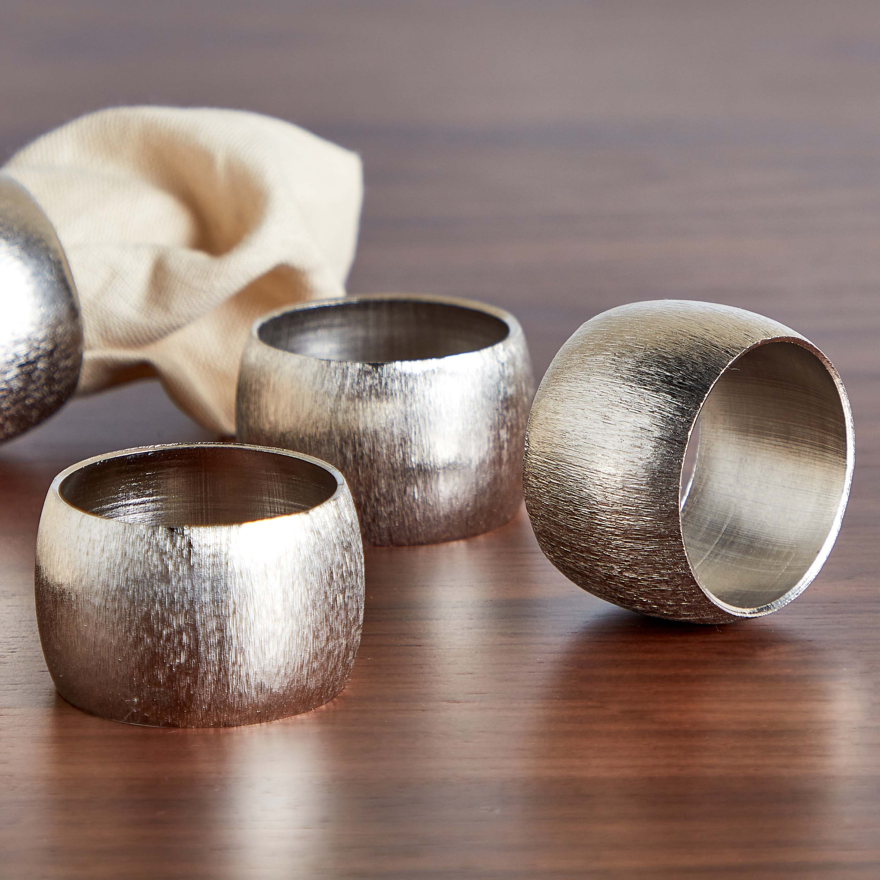 Hisham 4-Piece Napkin Ring Set - 4 cm-household-dining-tablelinen-napkinsandaccessories-image-2