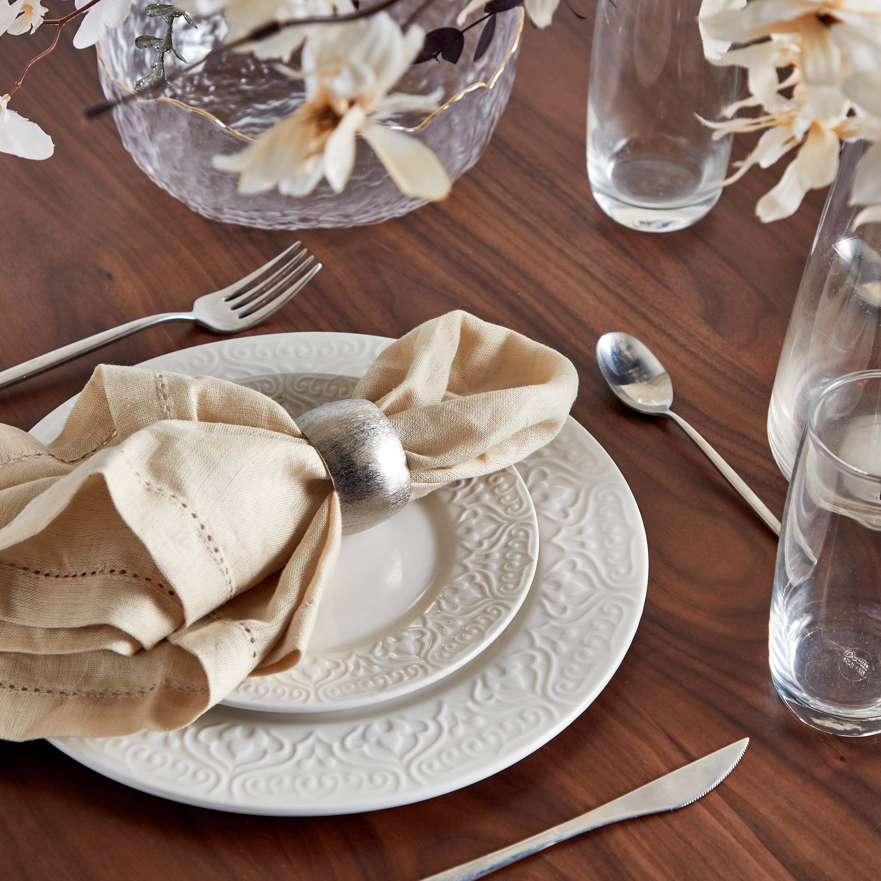 Hisham 4-Piece Napkin Ring Set - 4 cm-household-dining-tablelinen-napkinsandaccessories-image-3