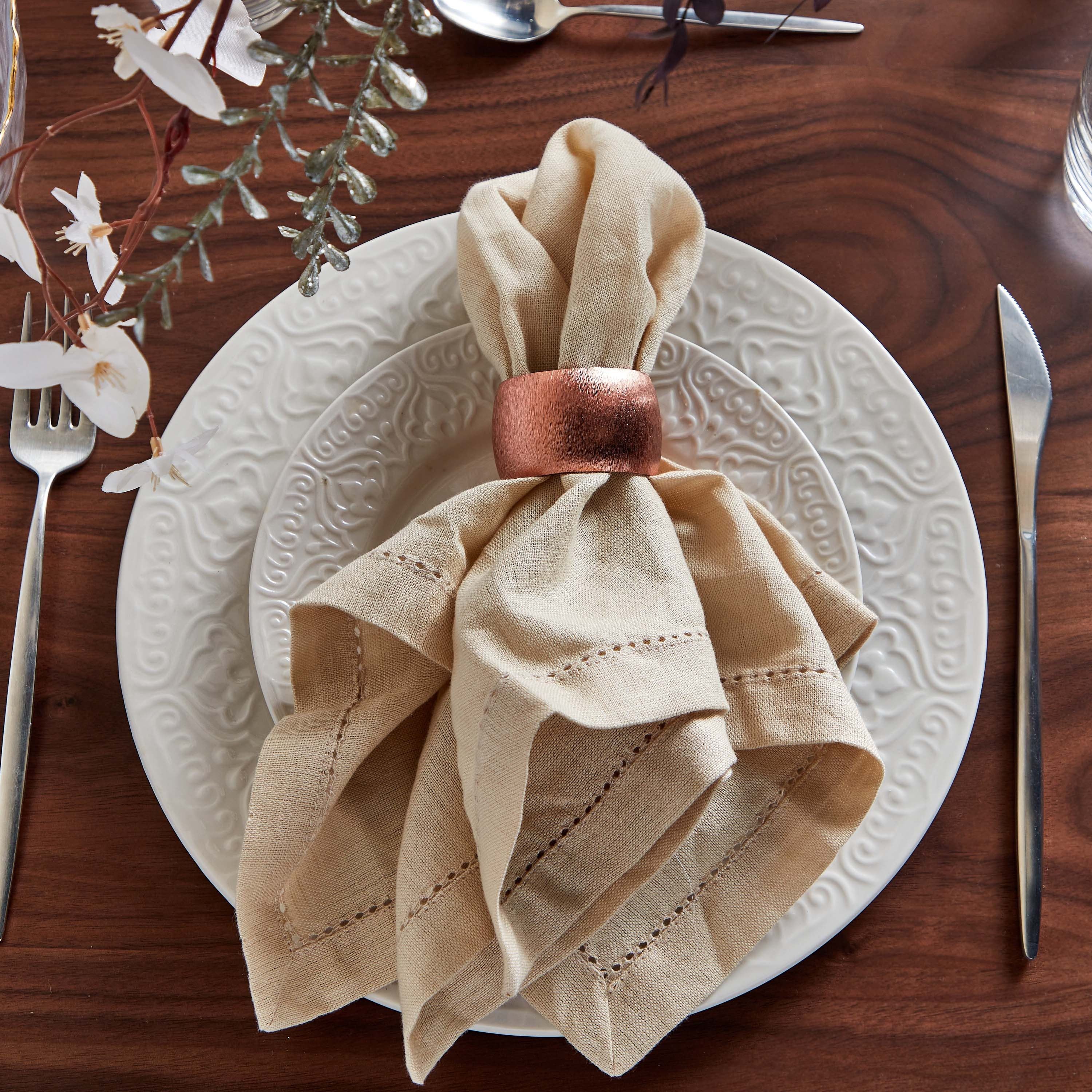 Hisham 4-Piece Napkin Ring Set - 4 cm-household-dining-tablelinen-napkinsandaccessories-image-3