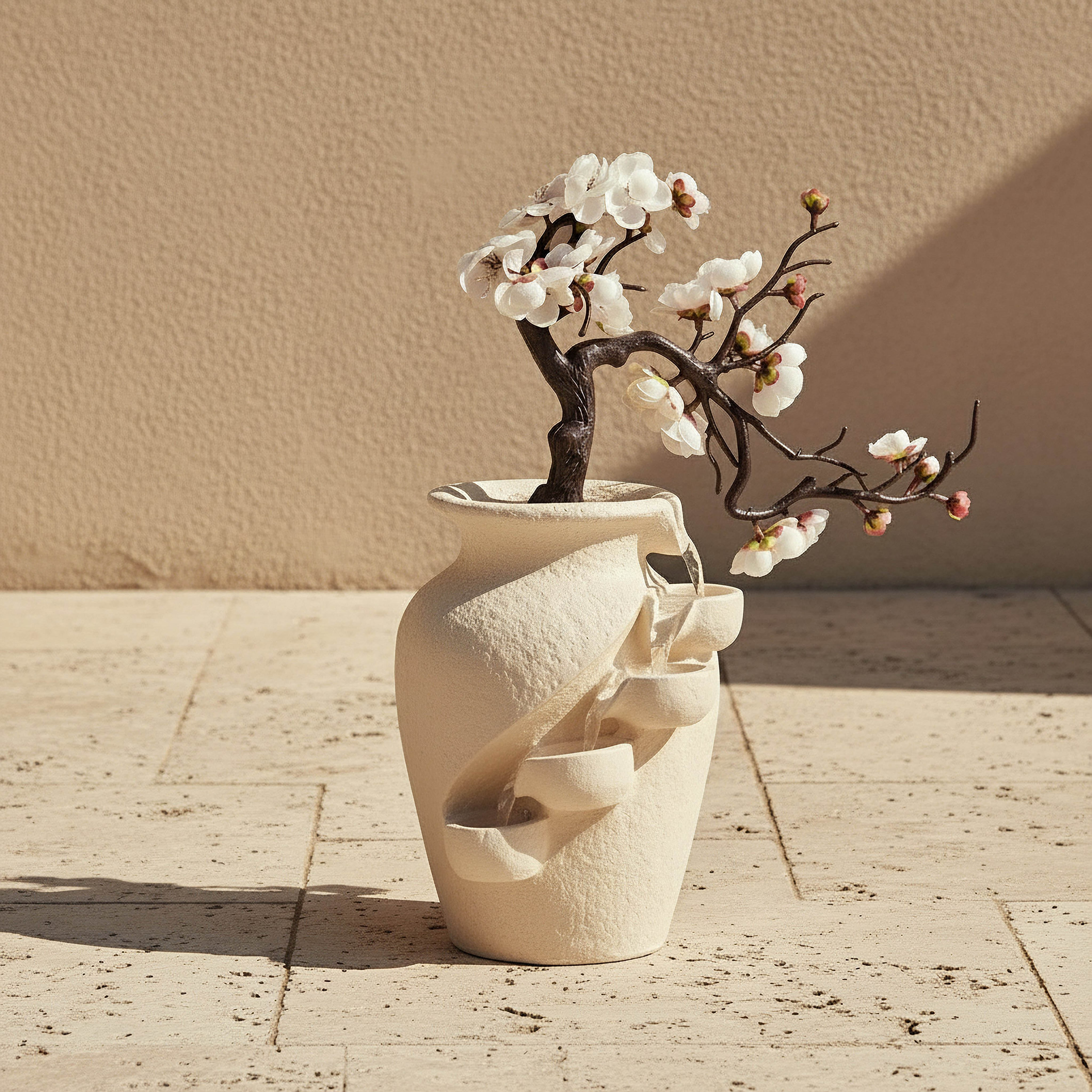 White Bonsai Fountain with LED Light-household-gardenandoutdoor-fountains-image-2