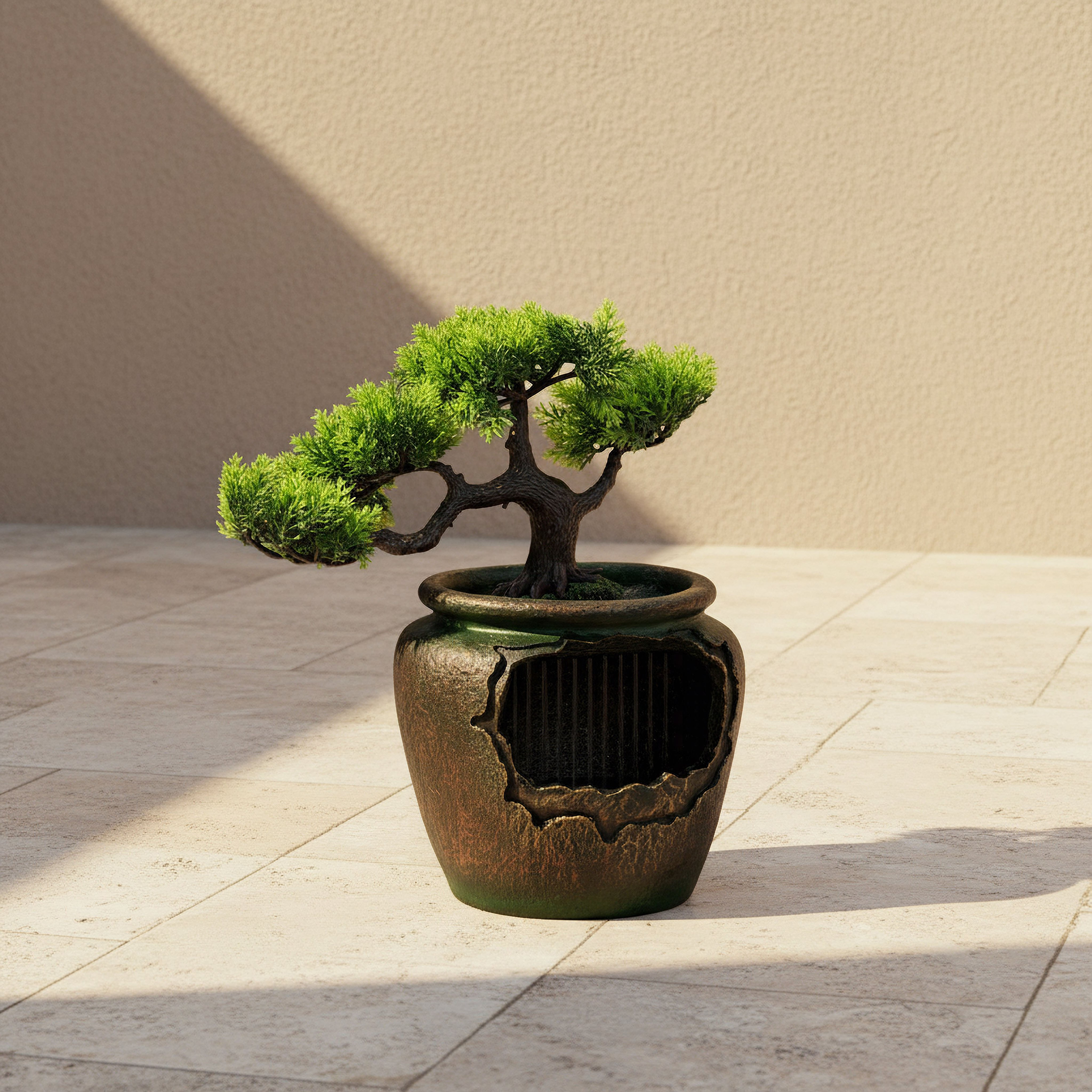 Green Bonsai Fountain with LED Light-household-gardenandoutdoor-fountains-image-1