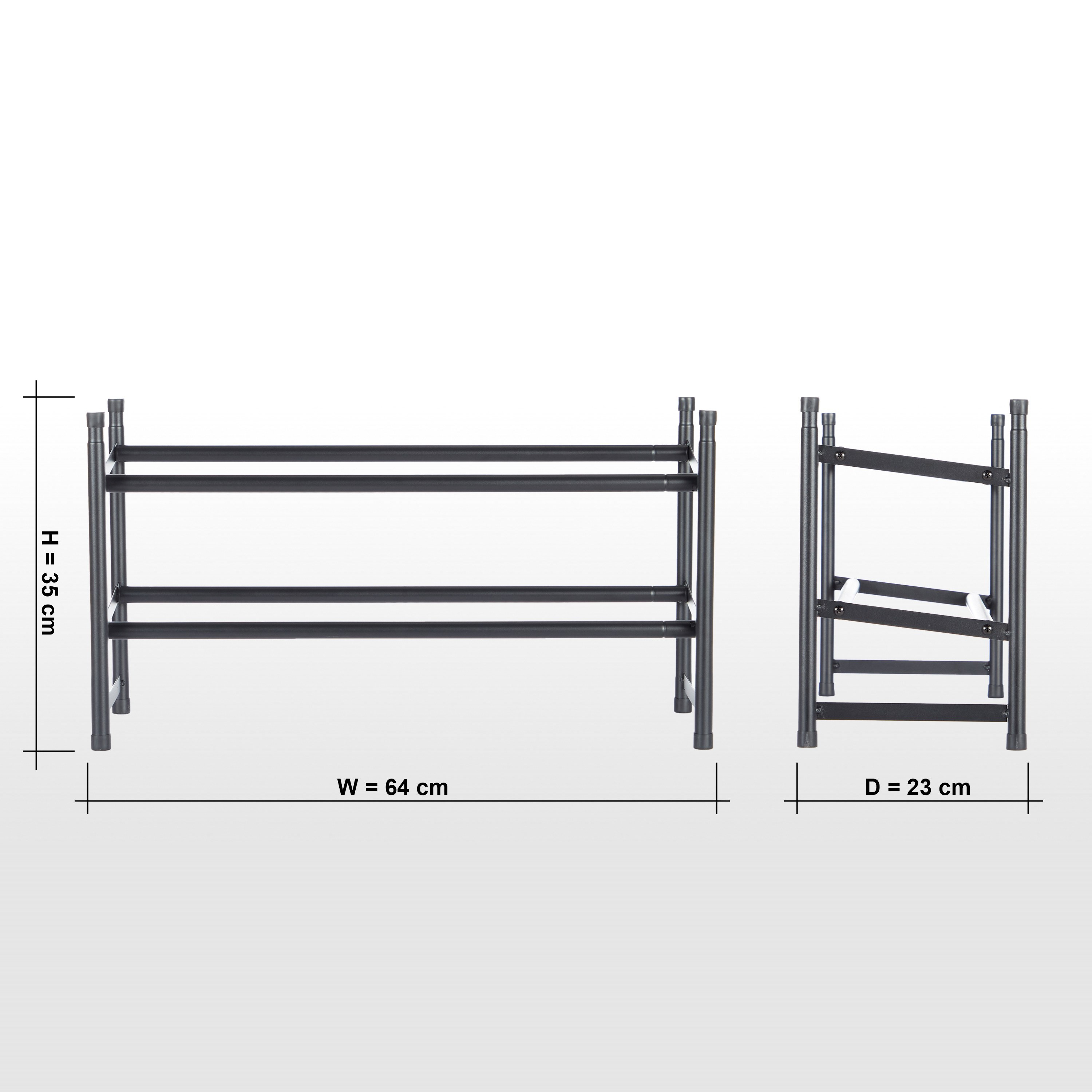 Walter Extendable 2-Tier Shoe Rack - 23x64-120 cm-household-storage-storagesolutions-shoeracksandstorage-image-5