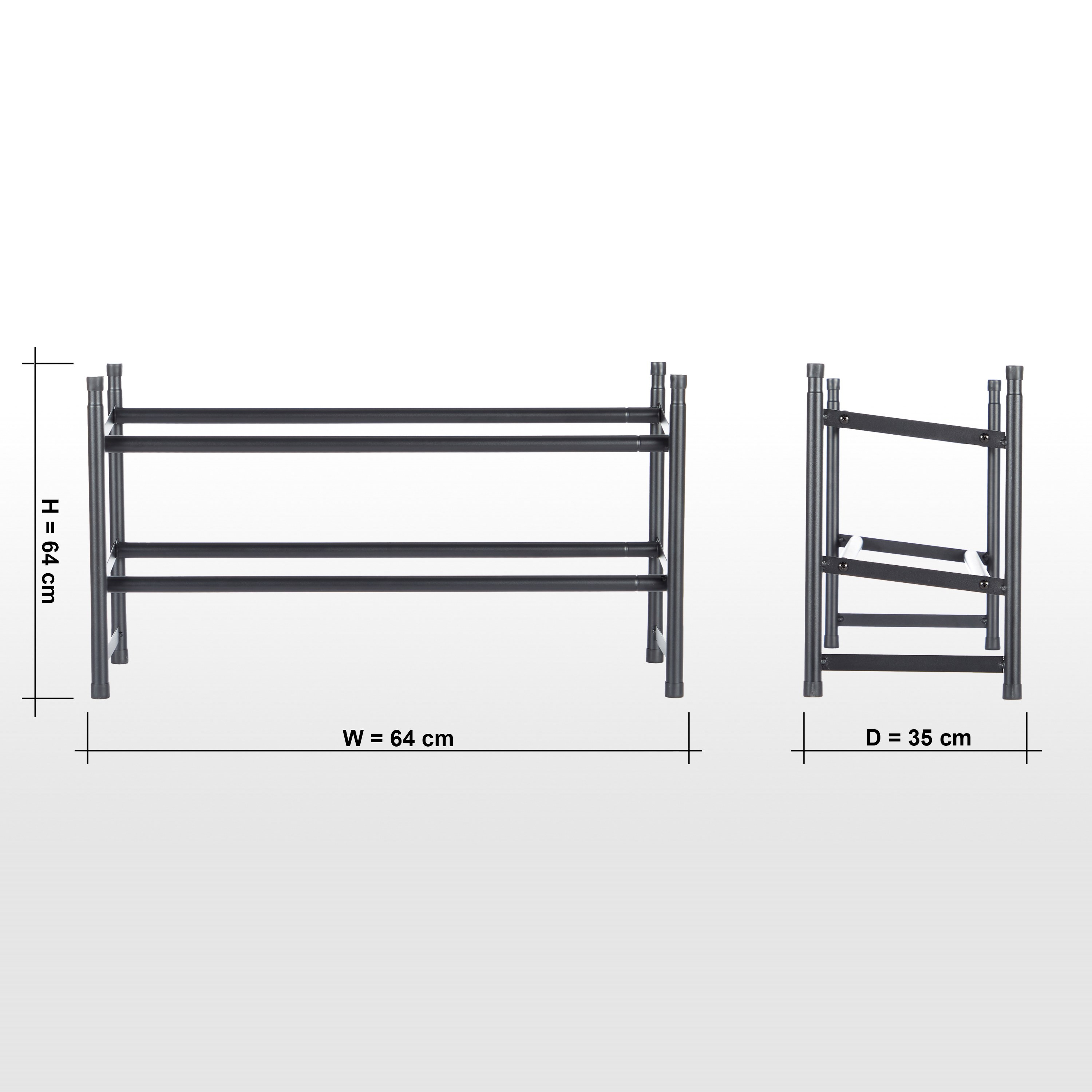 Walter Extendable 2-Tier Shoe Rack - 23x64-120 cm-household-storage-storagesolutions-shoeracksandstorage-image-6