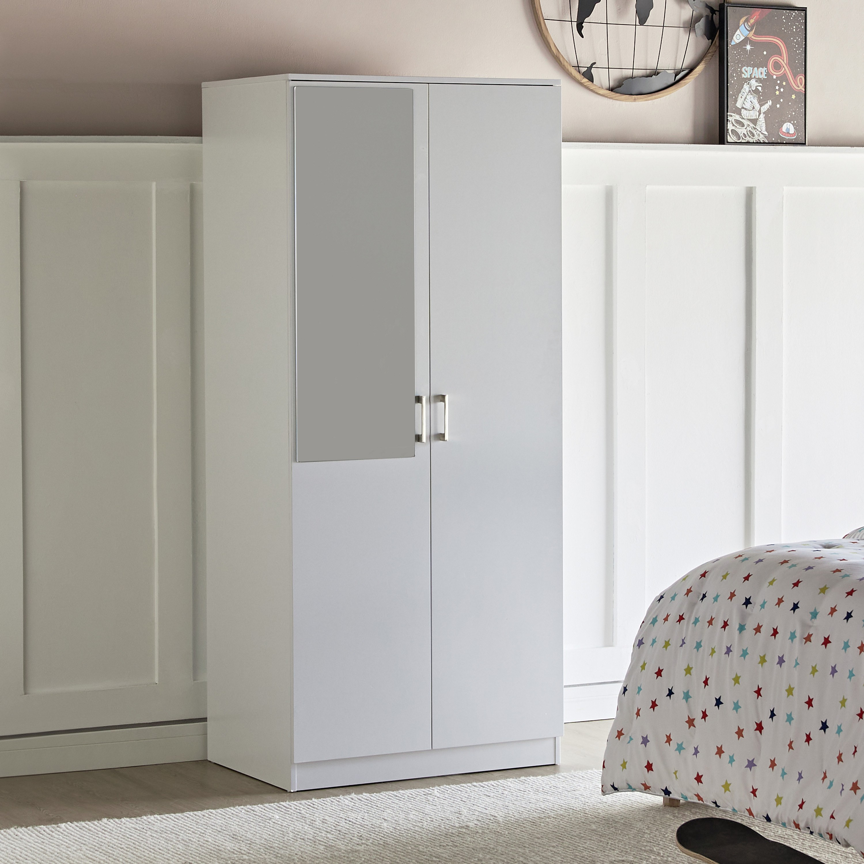 Kamila 2-Door Wardrobe with Drawer-babyandkids-roomfurniture-wardrobes-image-1