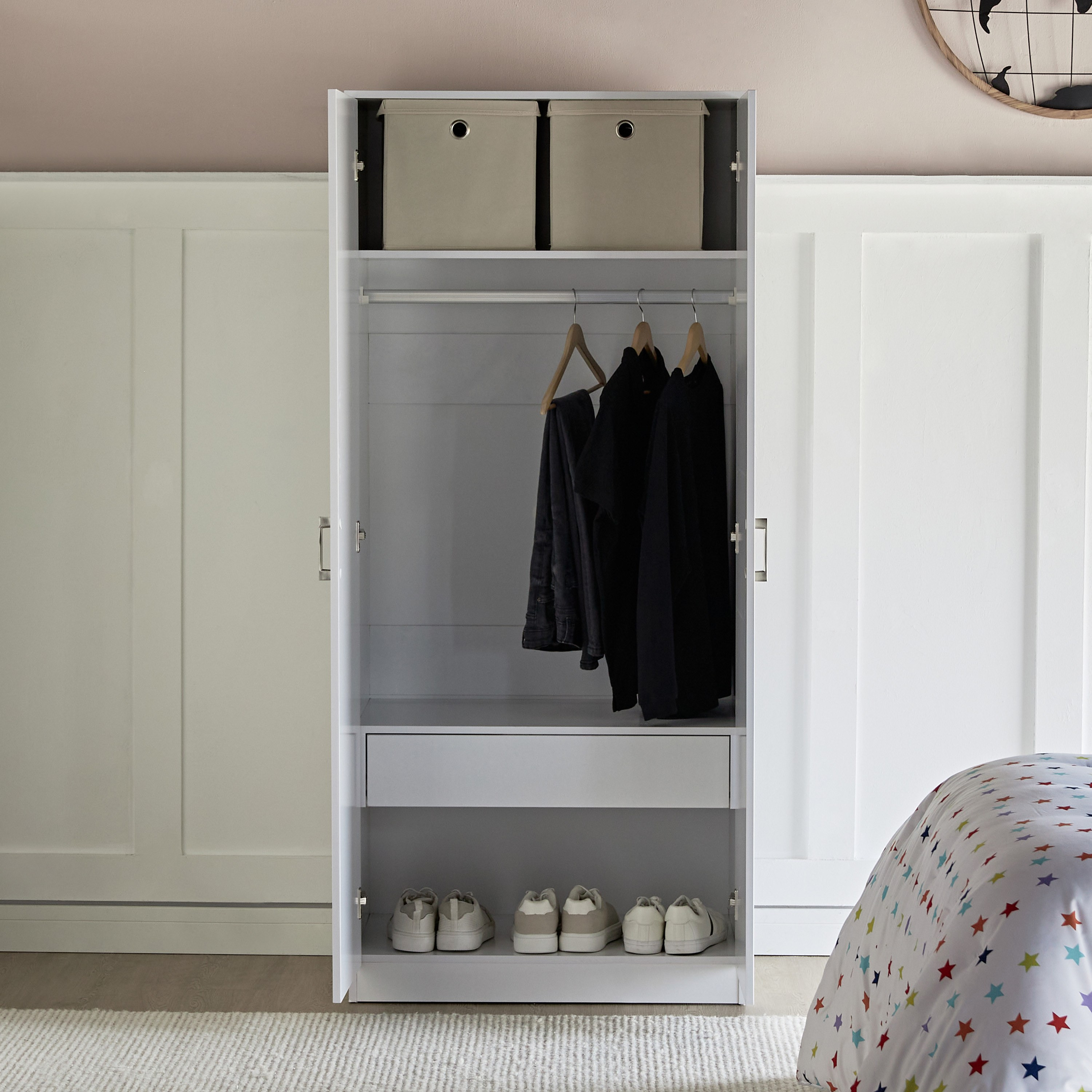 Kamila 2-Door Wardrobe with Drawer-babyandkids-roomfurniture-wardrobes-image-3