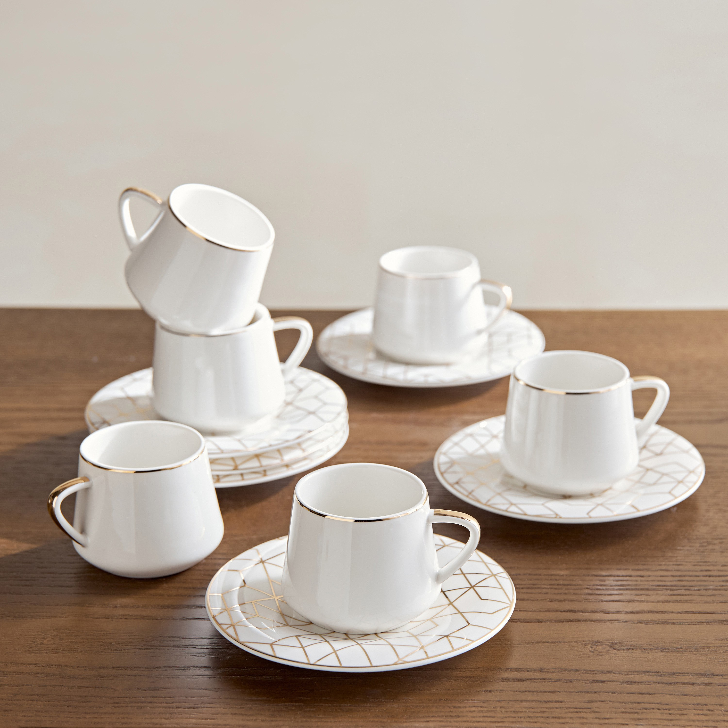 طقم إسبريسو خزف صيني 12 قطعة - كيمي - 80 مل، يخدم 4 أشخاص-household-dining-teaandcoffee-teaandcoffeesets-image-1