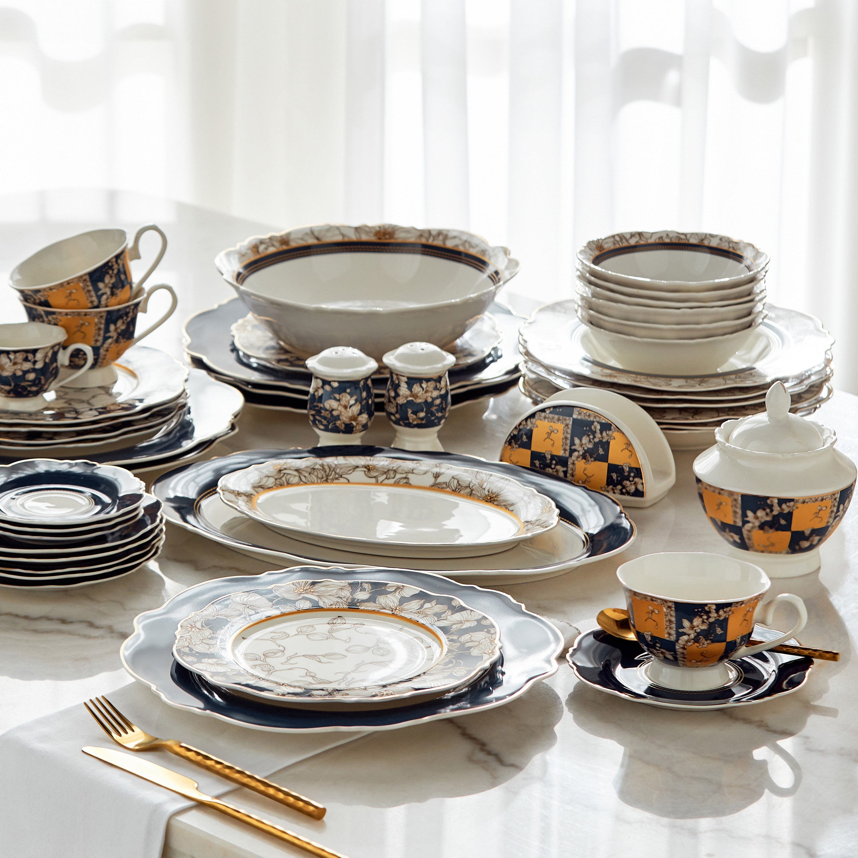 57 piece dinnerware top set