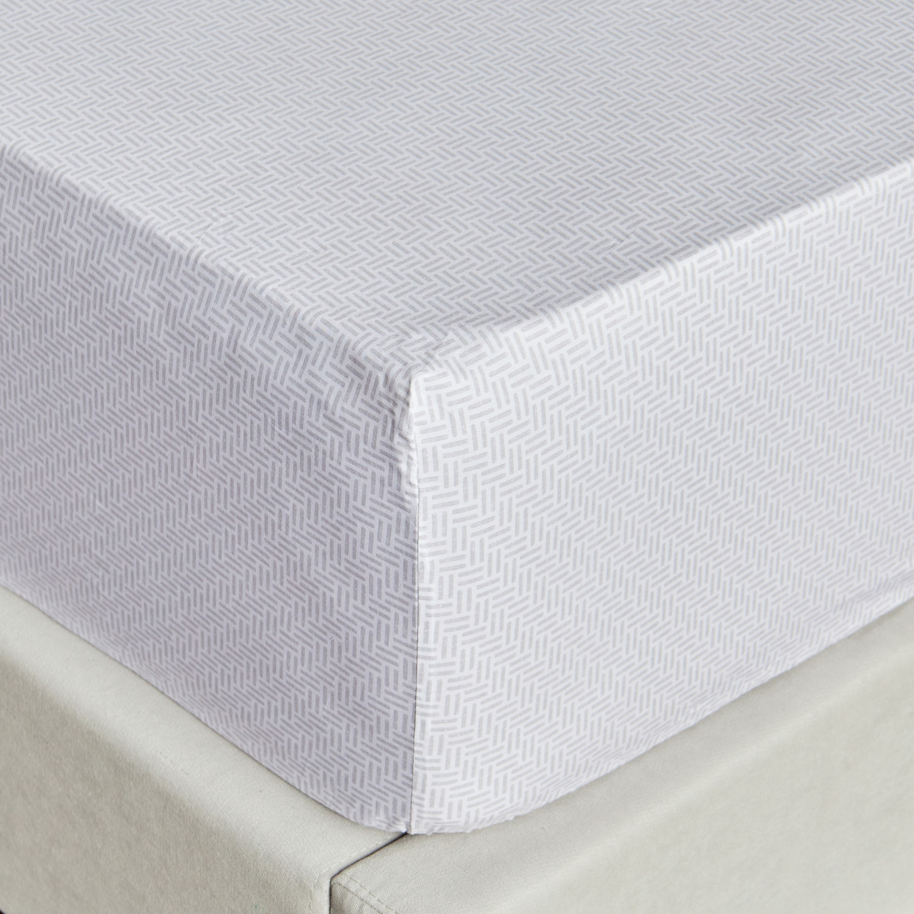 شرشف مطاطي كينج بطبعات عدد خيوط 200 قطن بركال - سيرينيتي - 180x205 سم-household-bedding-sheetsandpillowcases-fittedsheets-image-1