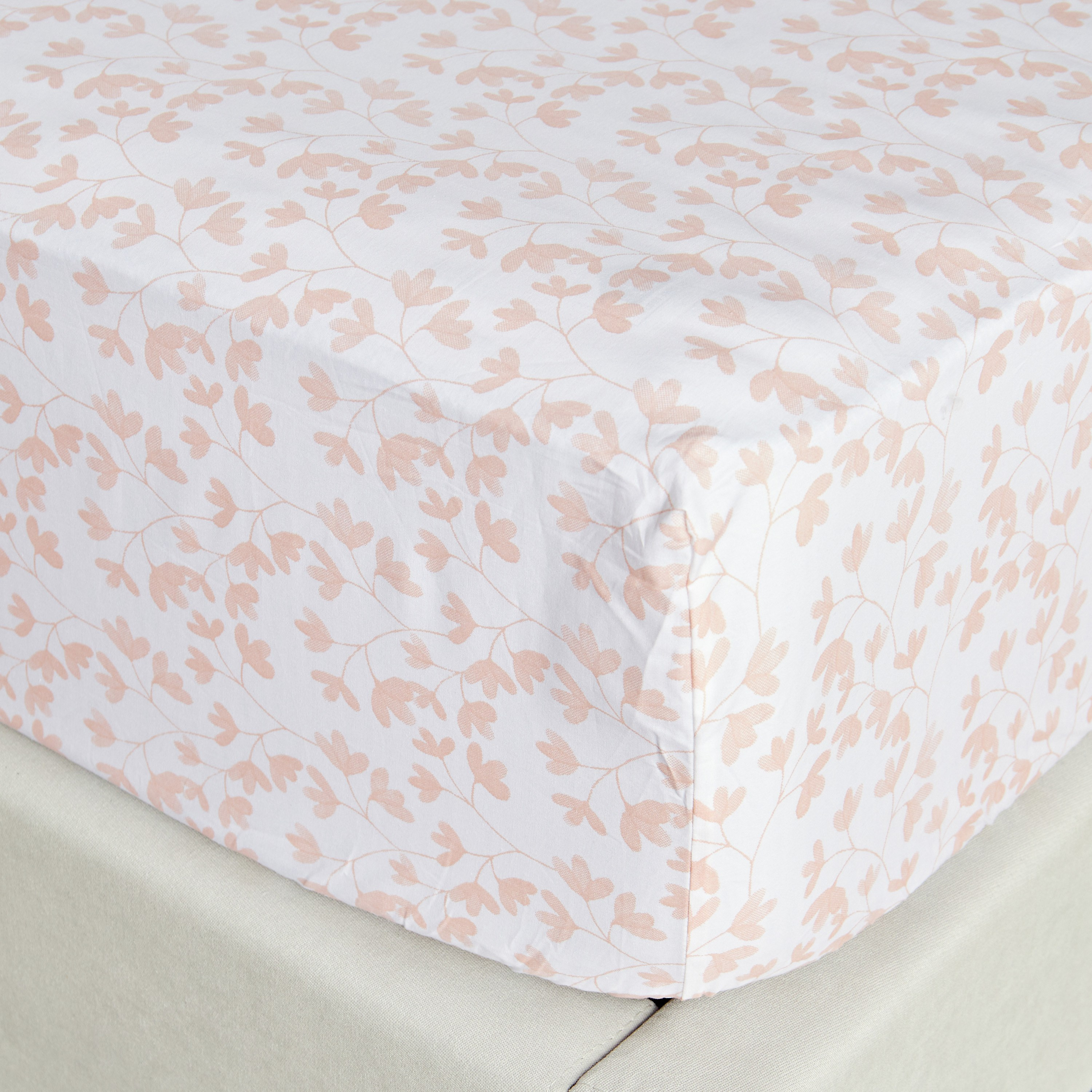 Serenity Cotton Percale 200 Thread Count Single Printed Fitted Sheet - 90x200 cm-household-bedding-sheetsandpillowcases-fittedsheets-image-1