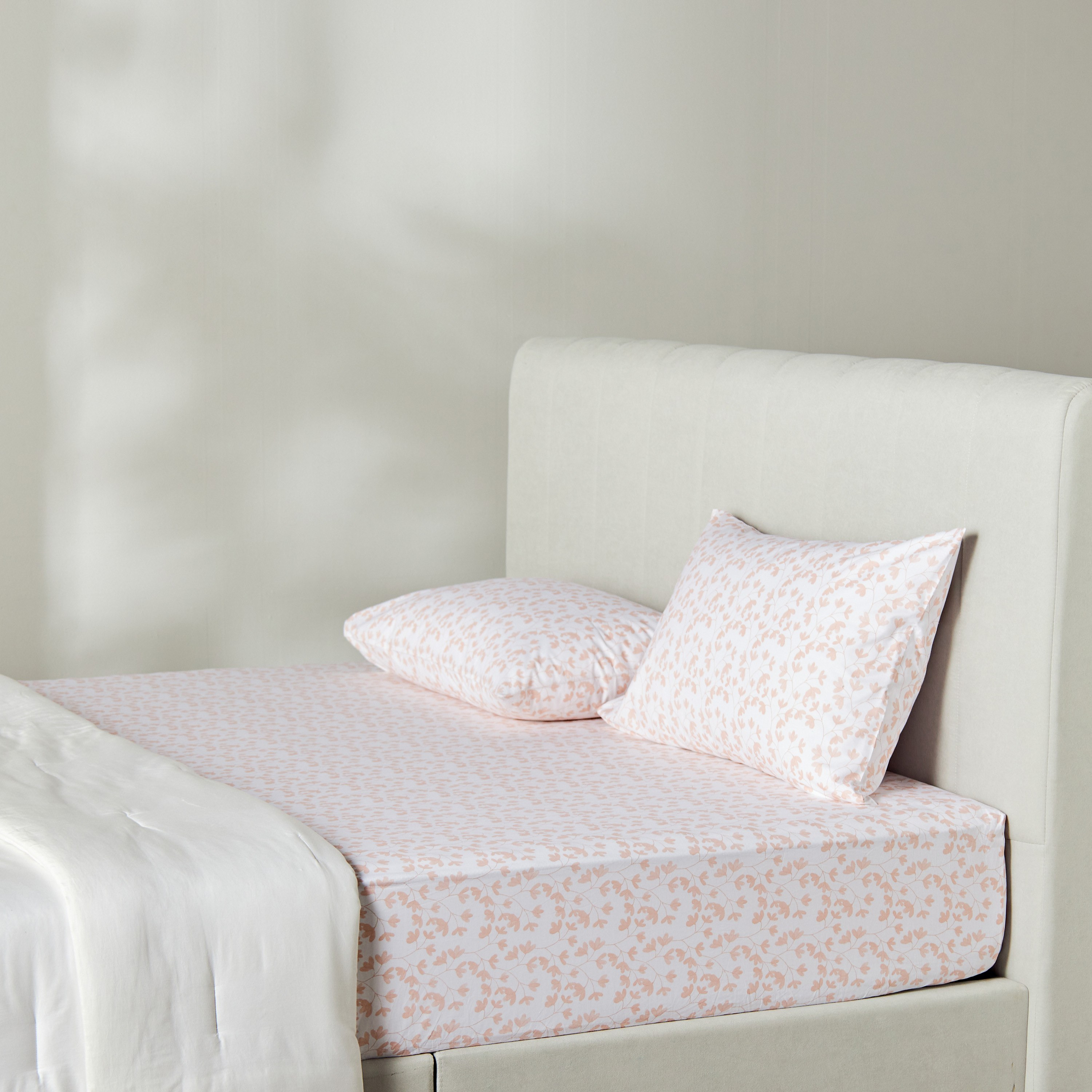 Serenity Cotton Percale 200 Thread Count Single Printed Fitted Sheet - 90x200 cm-household-bedding-sheetsandpillowcases-fittedsheets-image-3
