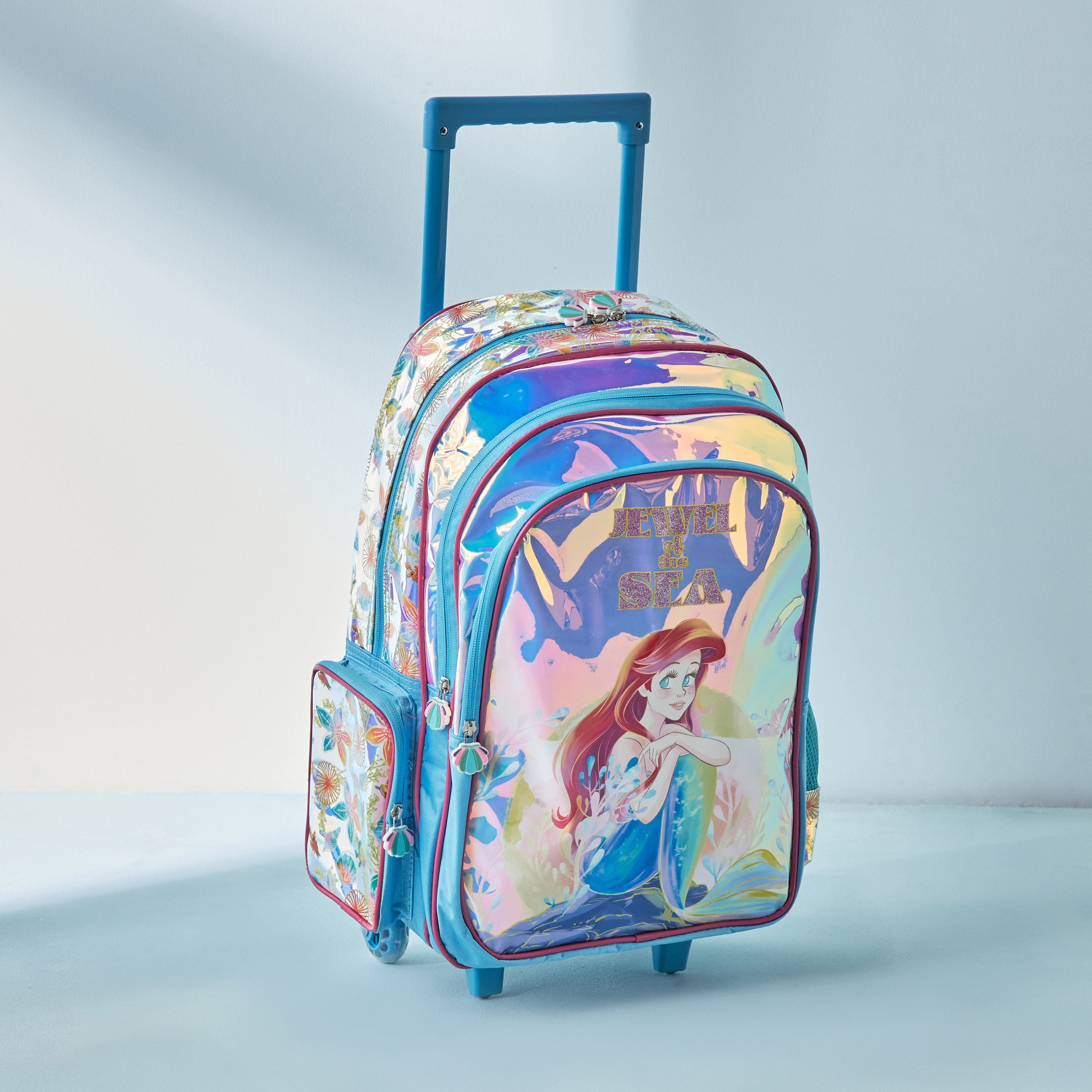 Disney Ariel Slogan Print 16 inch Trolley Backpack with Adjustable Straps 31x16x46 cm