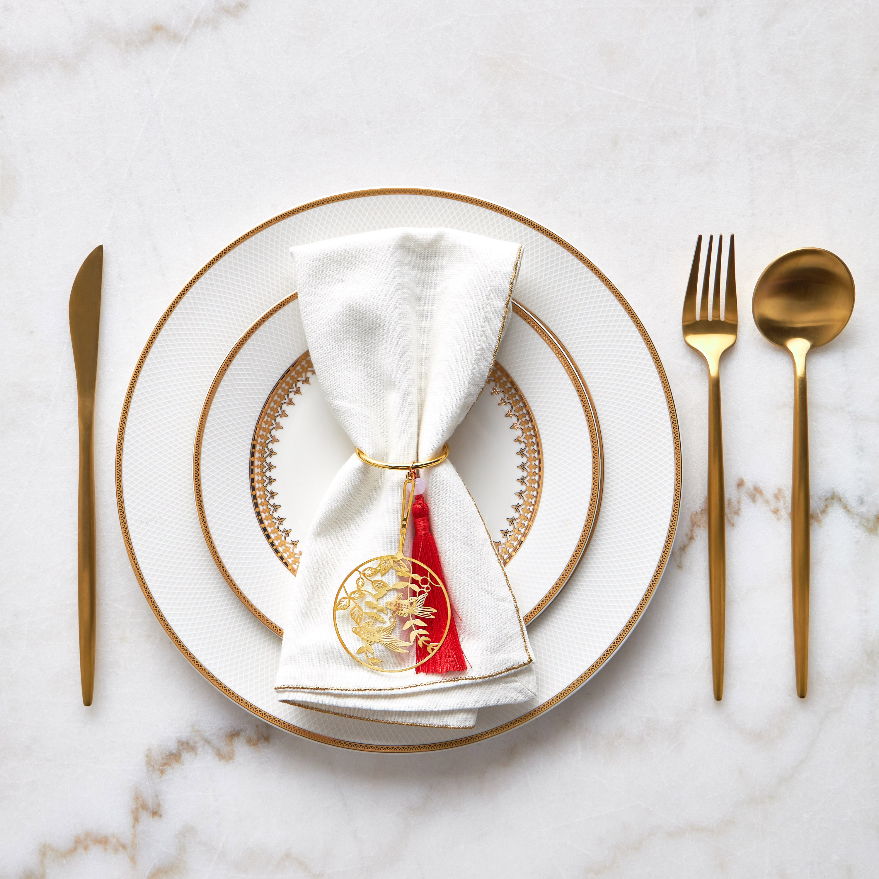 مجموعة حلقات مناديل بشرابات 4 قطع - إيشيان فيوجن - 5 سم-household-dining-tablelinen-napkinsandaccessories-image-3