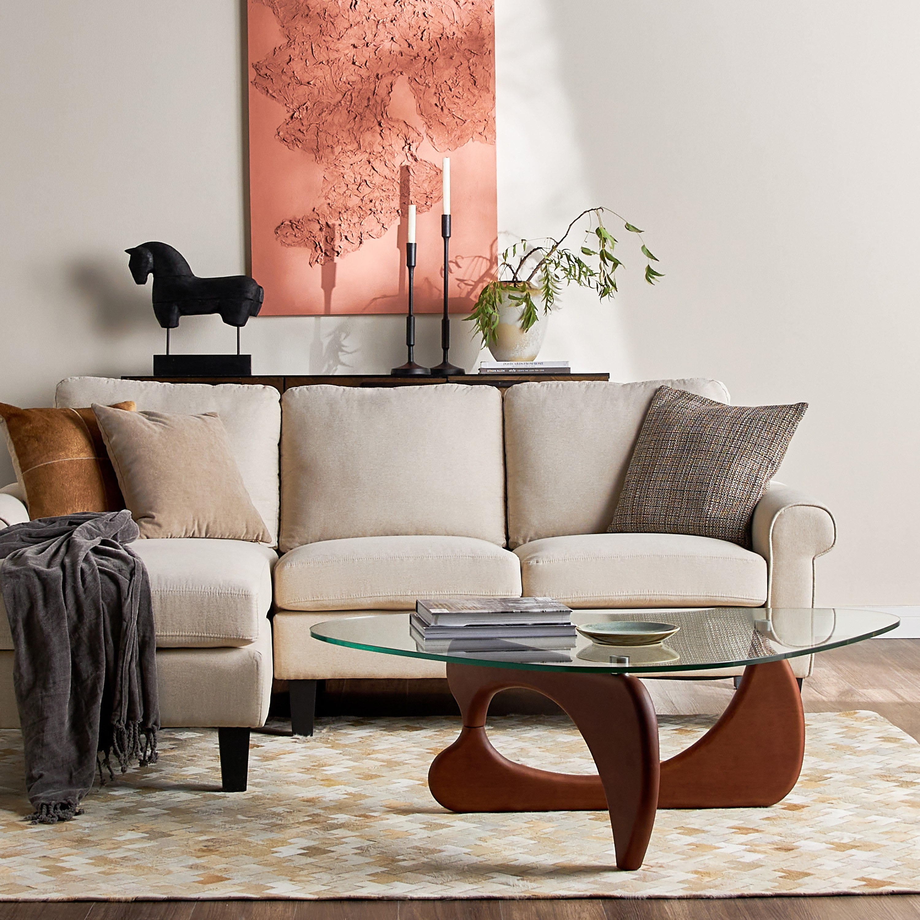 Shop Curvy Glass Top Coffee Table | Homecentre Egypt