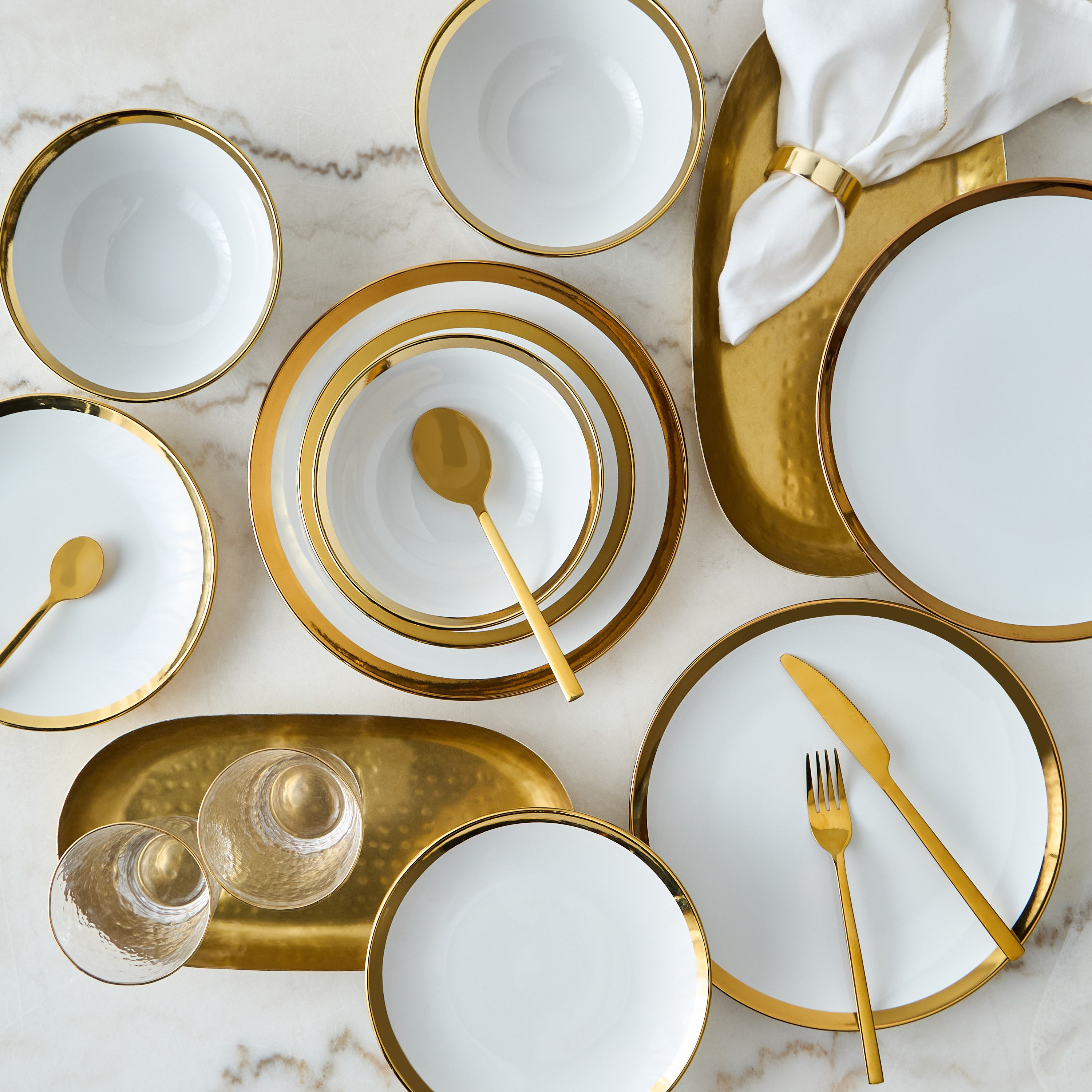 Ceramic Plate White Rimmed Dinner Set Shop Tiara 12-Piece Ceramic