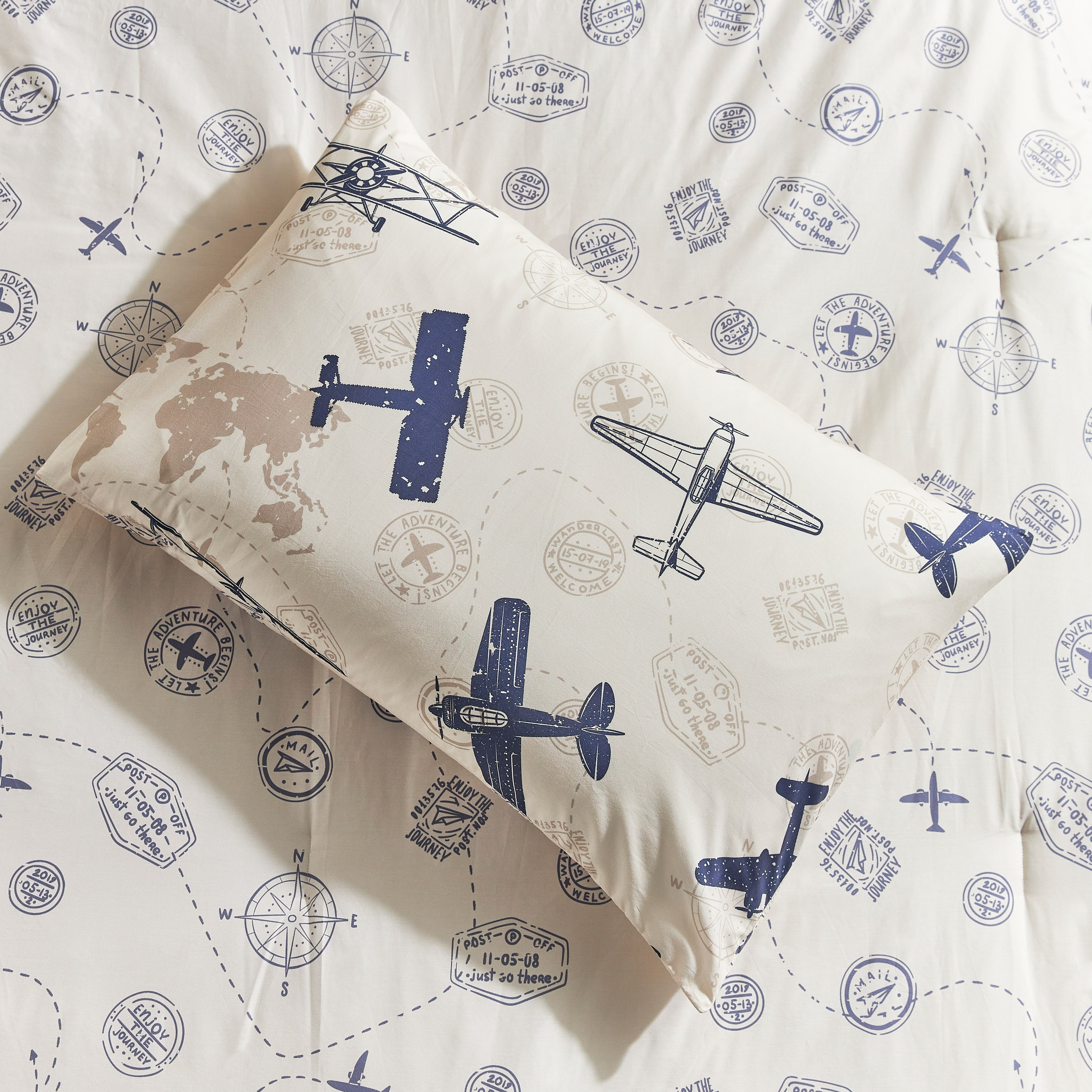 Aviation 2-Piece Single Comforter Set - 135x220 cm-babyandkids-beddingandwindows-bedding-comforters-image-4