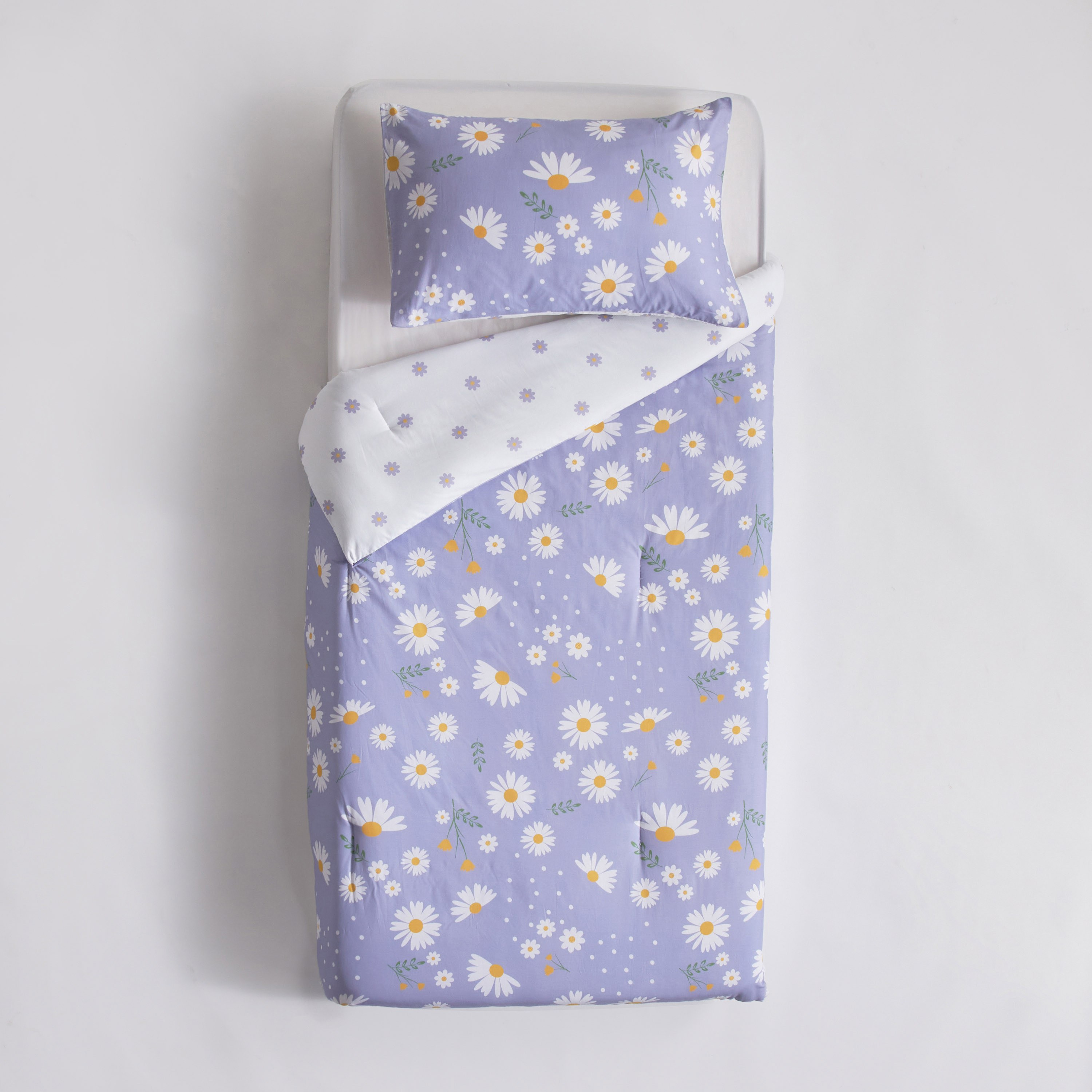 طقم لحاف فردي قابل للاستخدام على الوجهين من قطعتين - كلاود ديزي - 160x220 سم-babyandkids-beddingandwindows-bedding-comforters-image-3