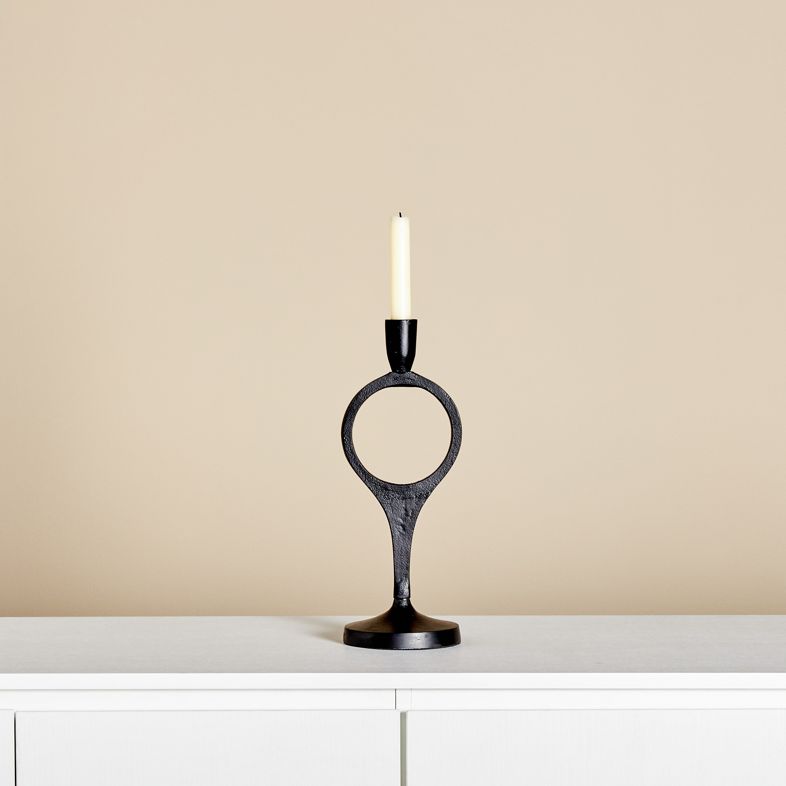 Charcoal Ring Taper Candleholder-household-decor-candleholdersandlanterns-image-1