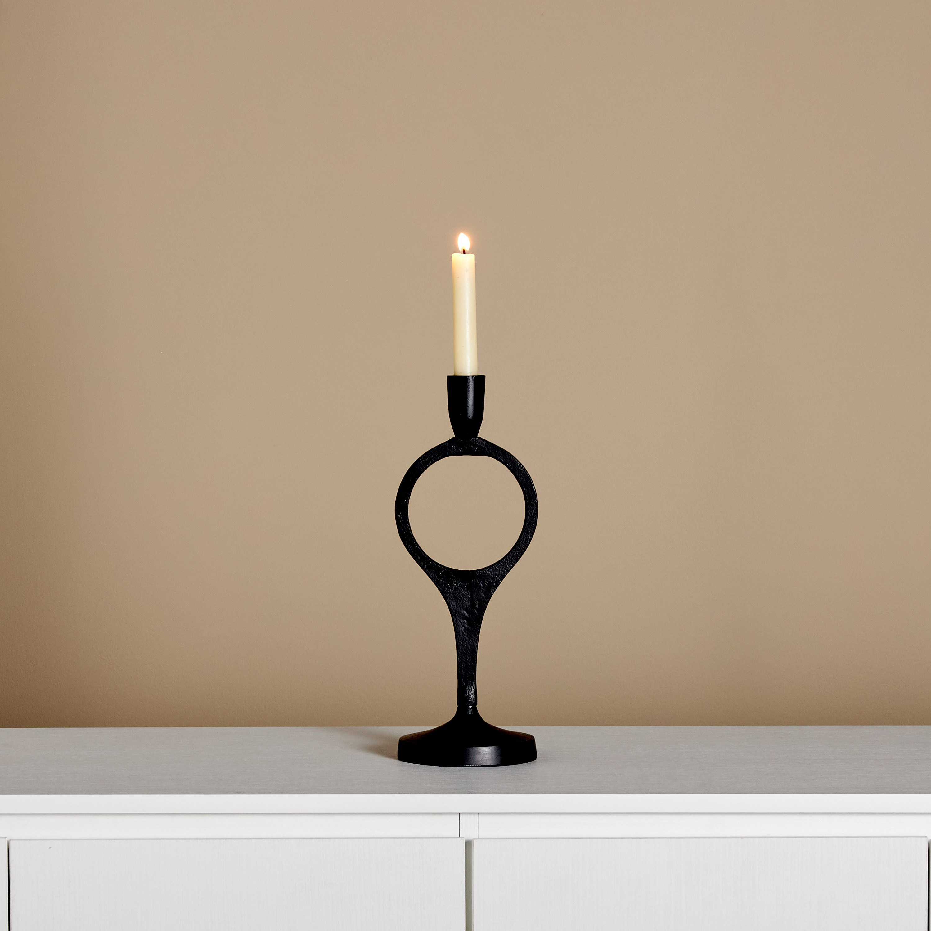 Charcoal Ring Taper Candleholder-household-decor-candleholdersandlanterns-image-2