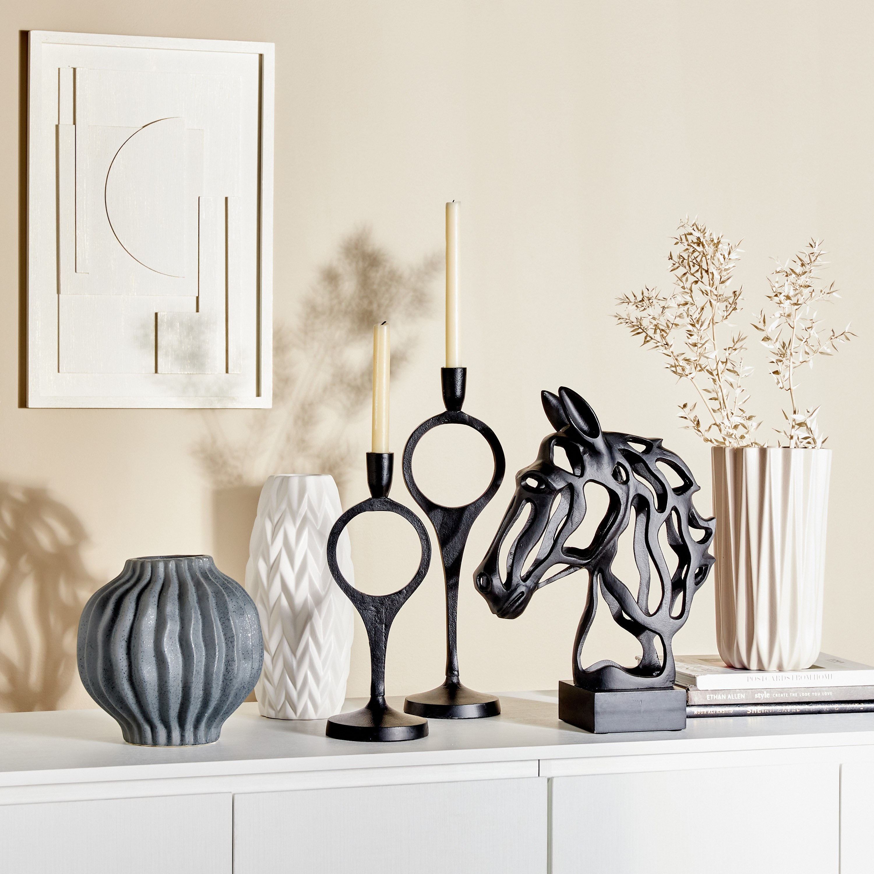 Charcoal Ring Taper Candleholder-household-decor-candleholdersandlanterns-image-4