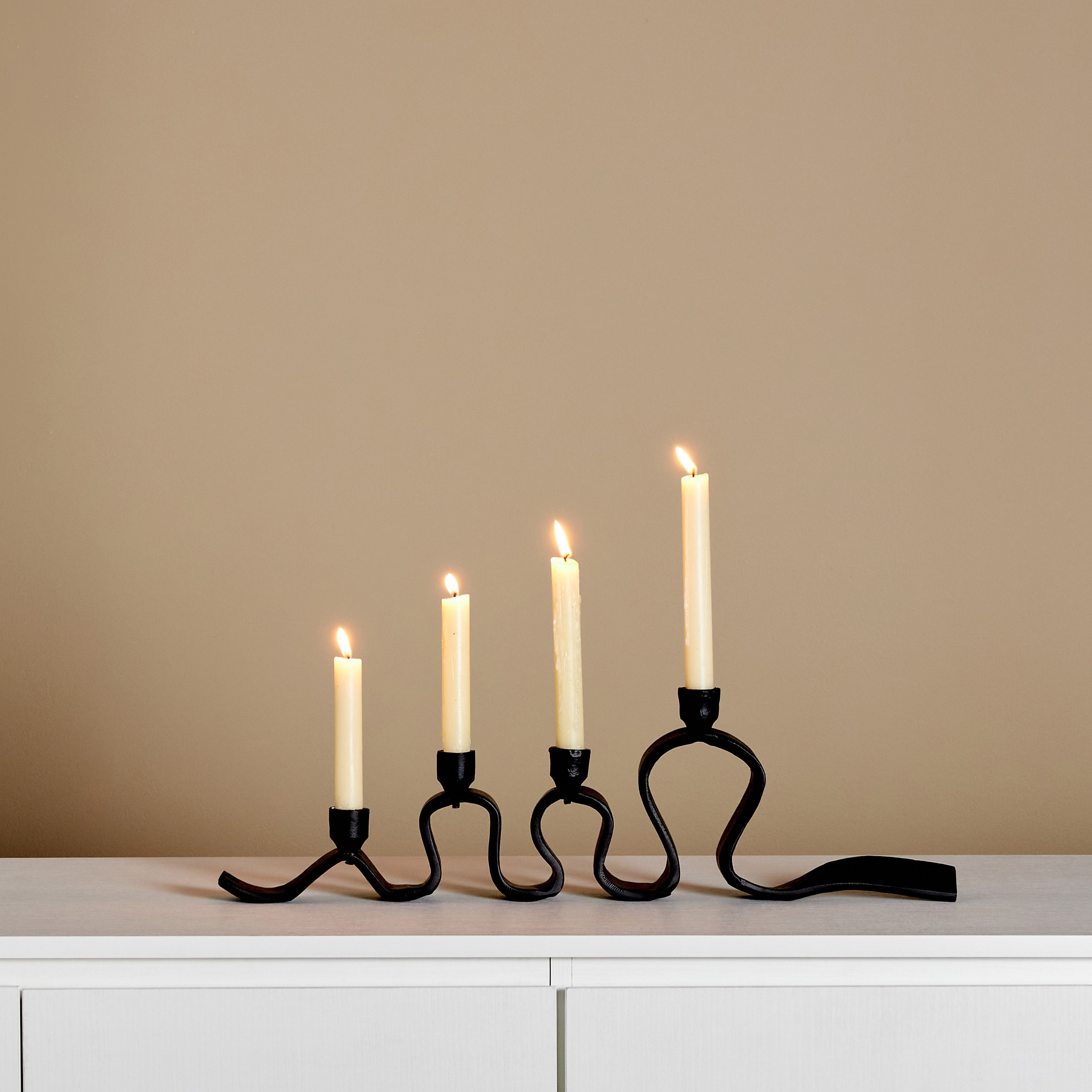 Charcoal Curvy 4-Taper Candleholder-household-decor-candleholdersandlanterns-image-2