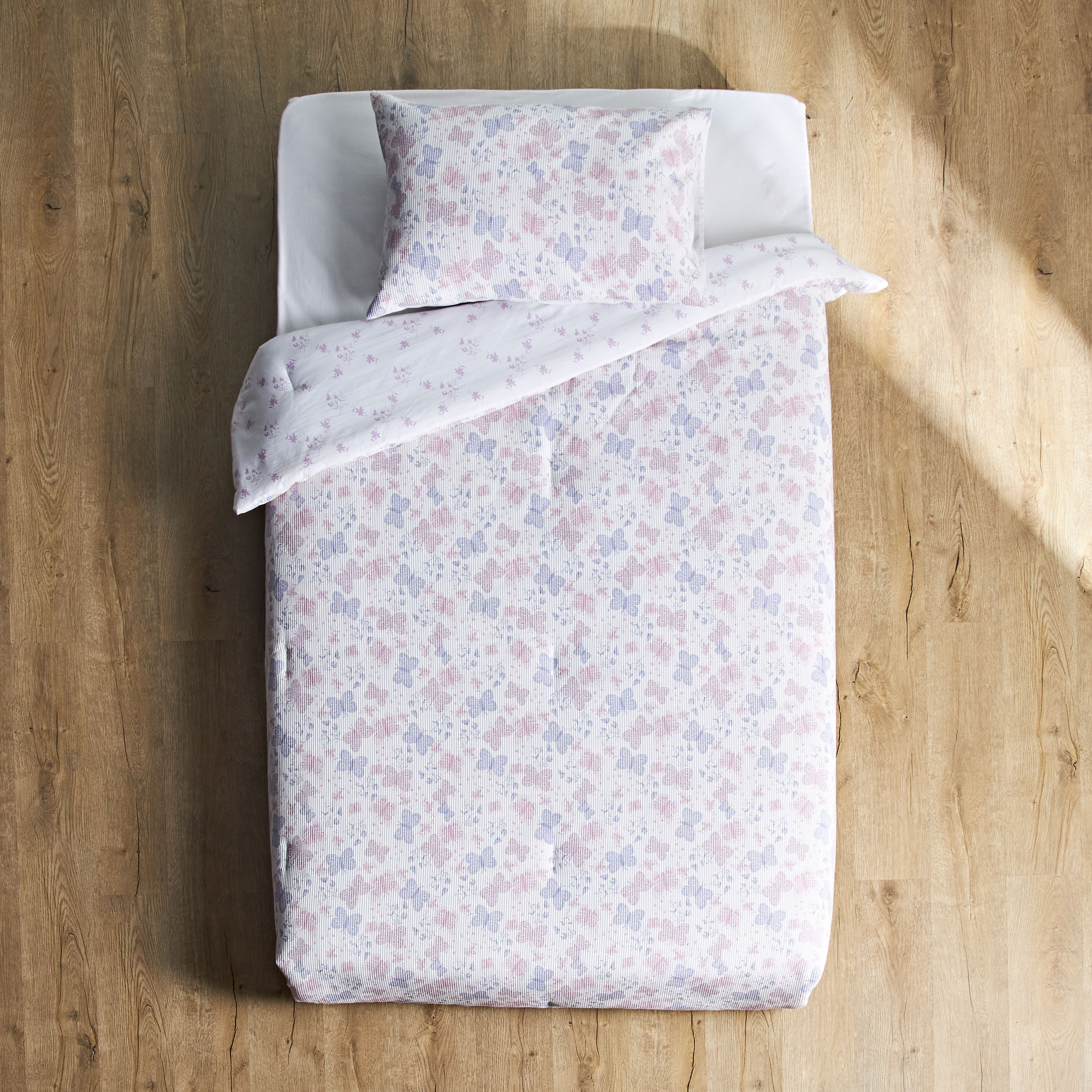 Garden Butterfly Waffle 2-Piece Single Reversible Comforter Set - 135x220  cm-babyandkids-beddingandwindows-bedding-comforters-image-3