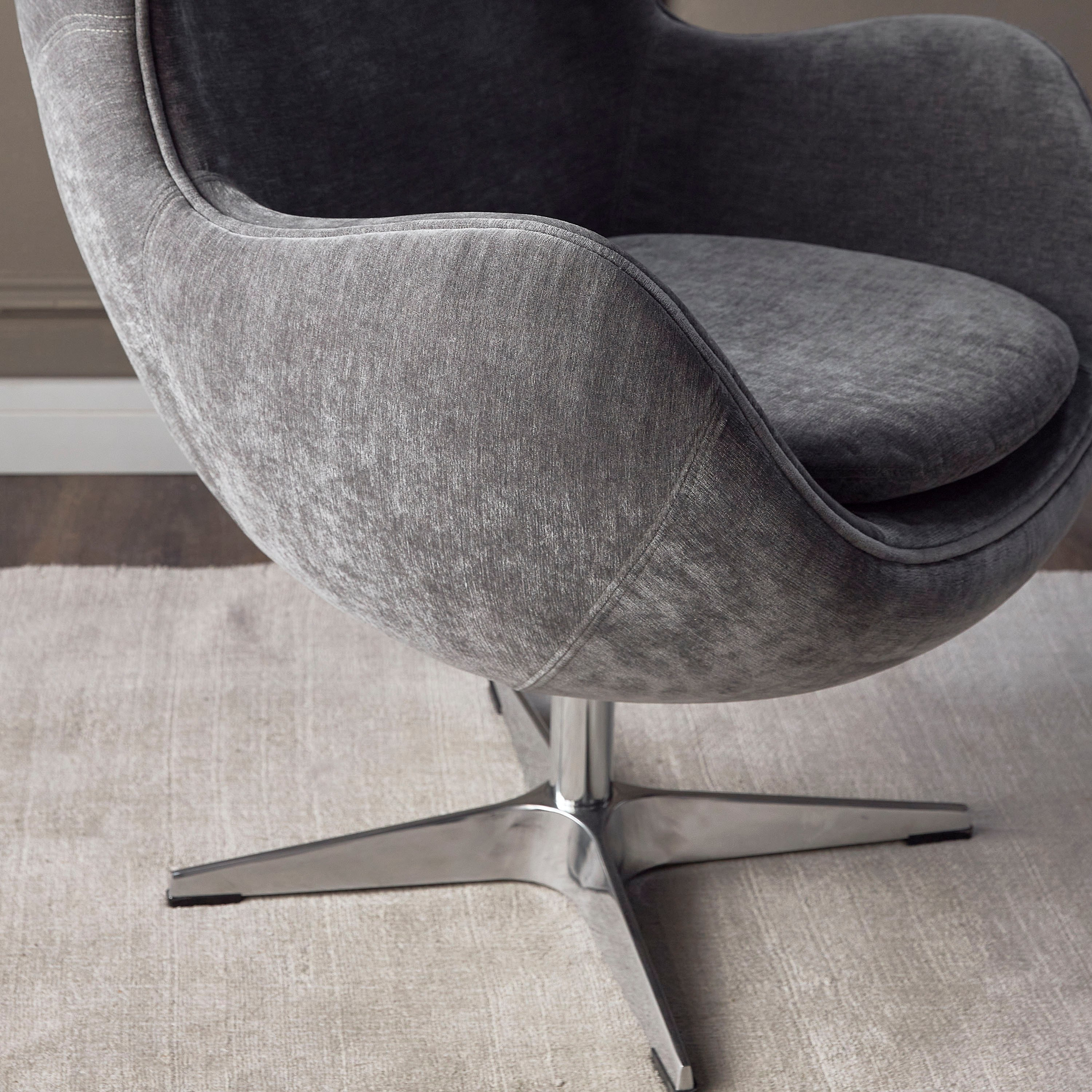 Grey fabric online swivel chair