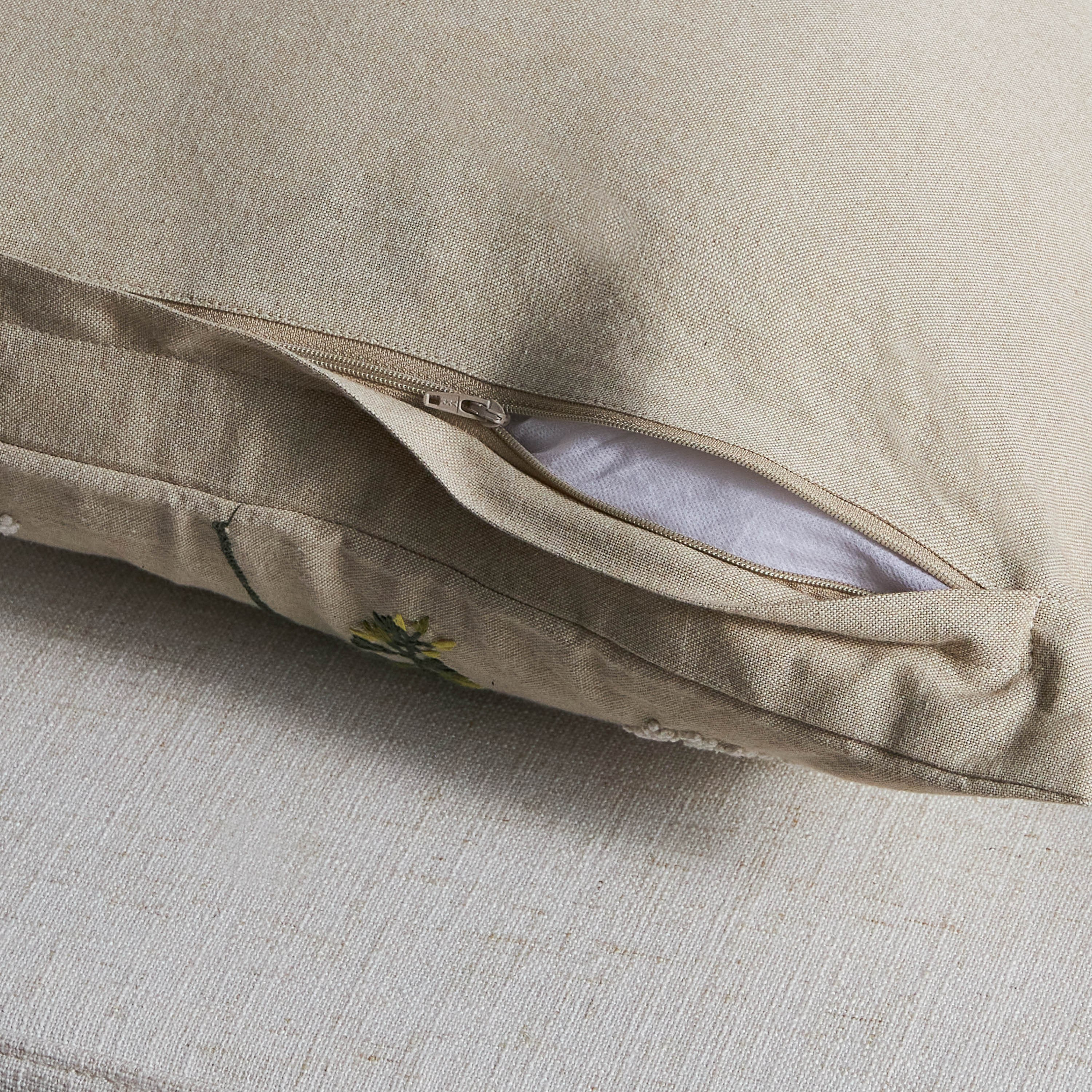 Botany Fronds Embroidered Filled Cushion - 50x50 cm-household-cushionsandthrows-filledcushions-decorativecushions-image-3