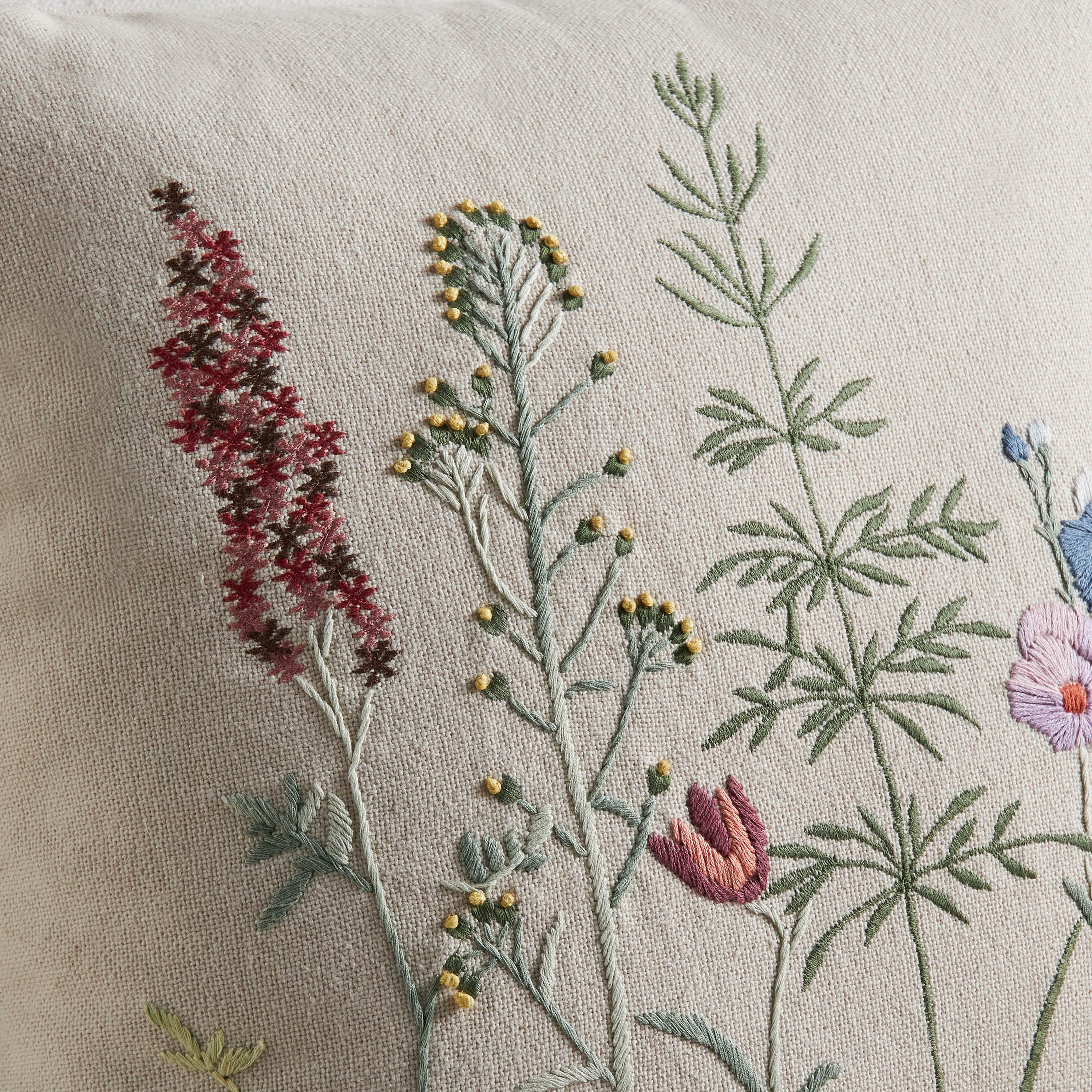 Herbs Embroidered Filled Cushion - 50x50 cm-household-cushionsandthrows-filledcushions-decorativecushions-image-2