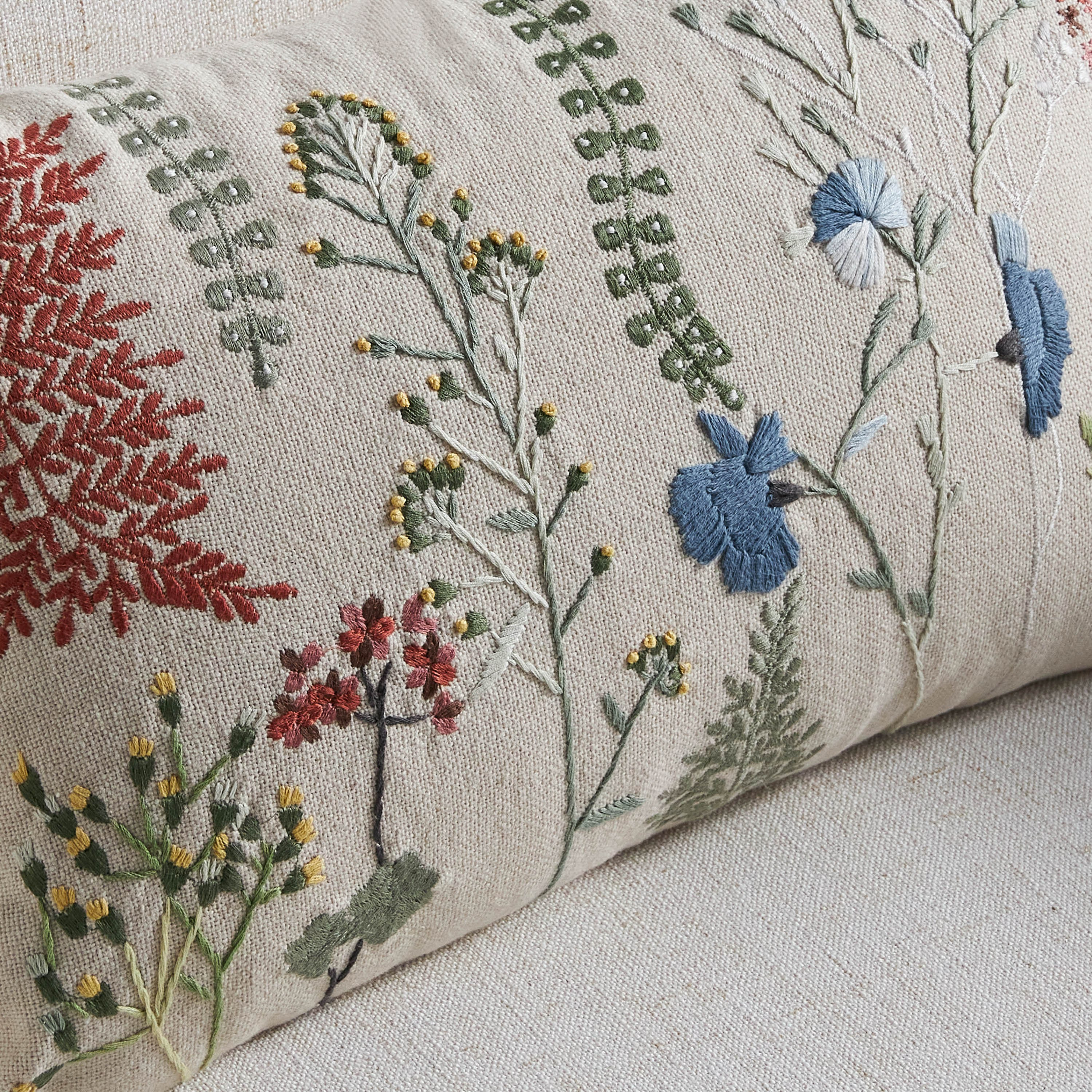 Herbs Embroidered Filled Cushion - 30x50 cm-household-cushionsandthrows-filledcushions-decorativecushions-image-2