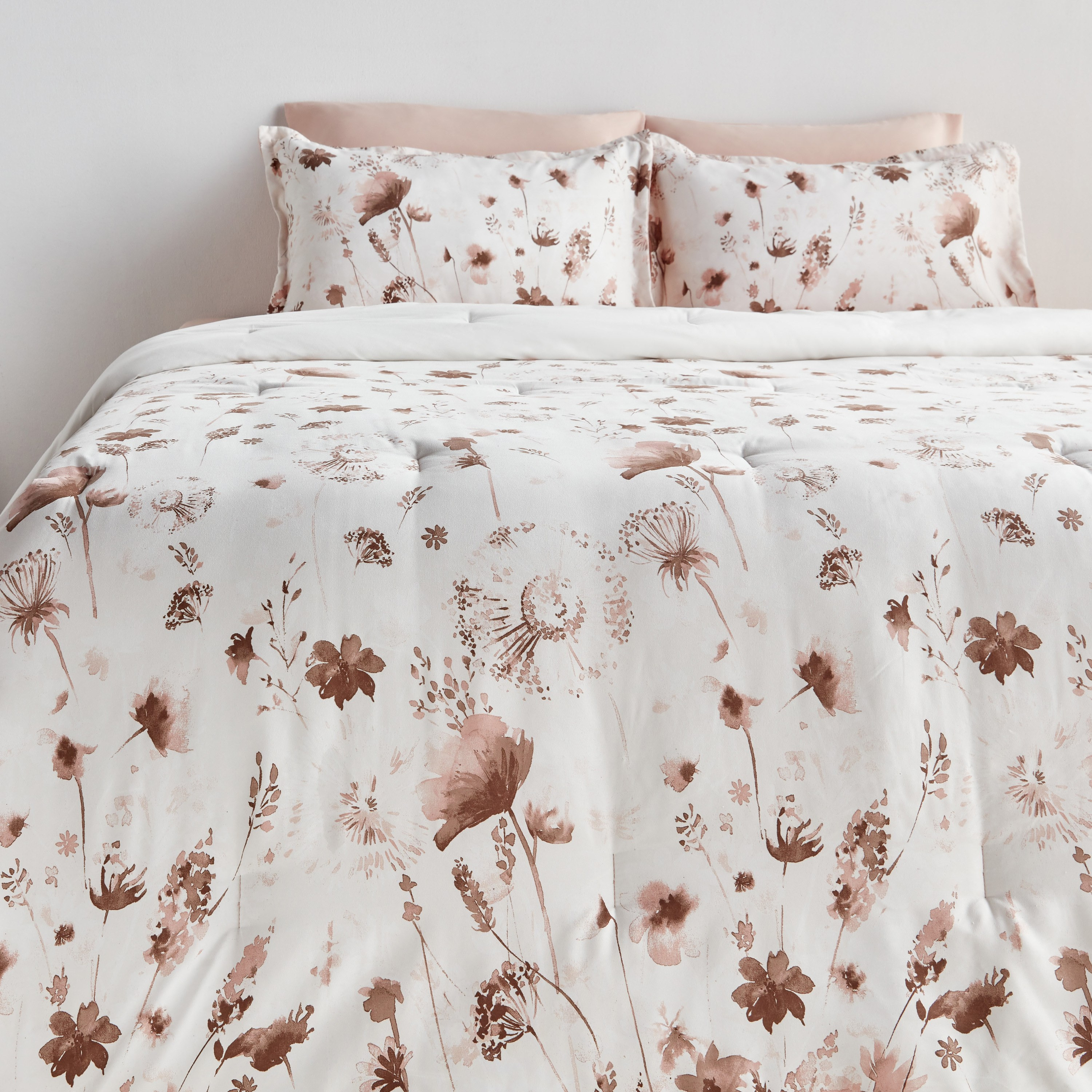 Floret Floral Print 6-Piece Full Comforter and Sheet Set - 160x240 cm-household-bedding-comfortersandbedspreads-bedinabag-image-2