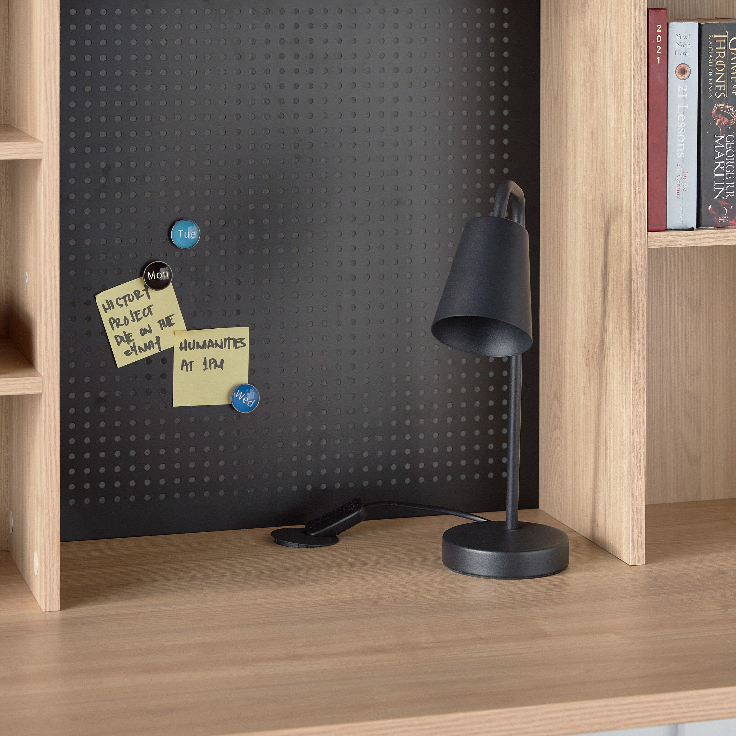 Devin Study Desk with Hutch and Magnetic Pegboard-babyandkids-roomfurniture-studydesks-image-3