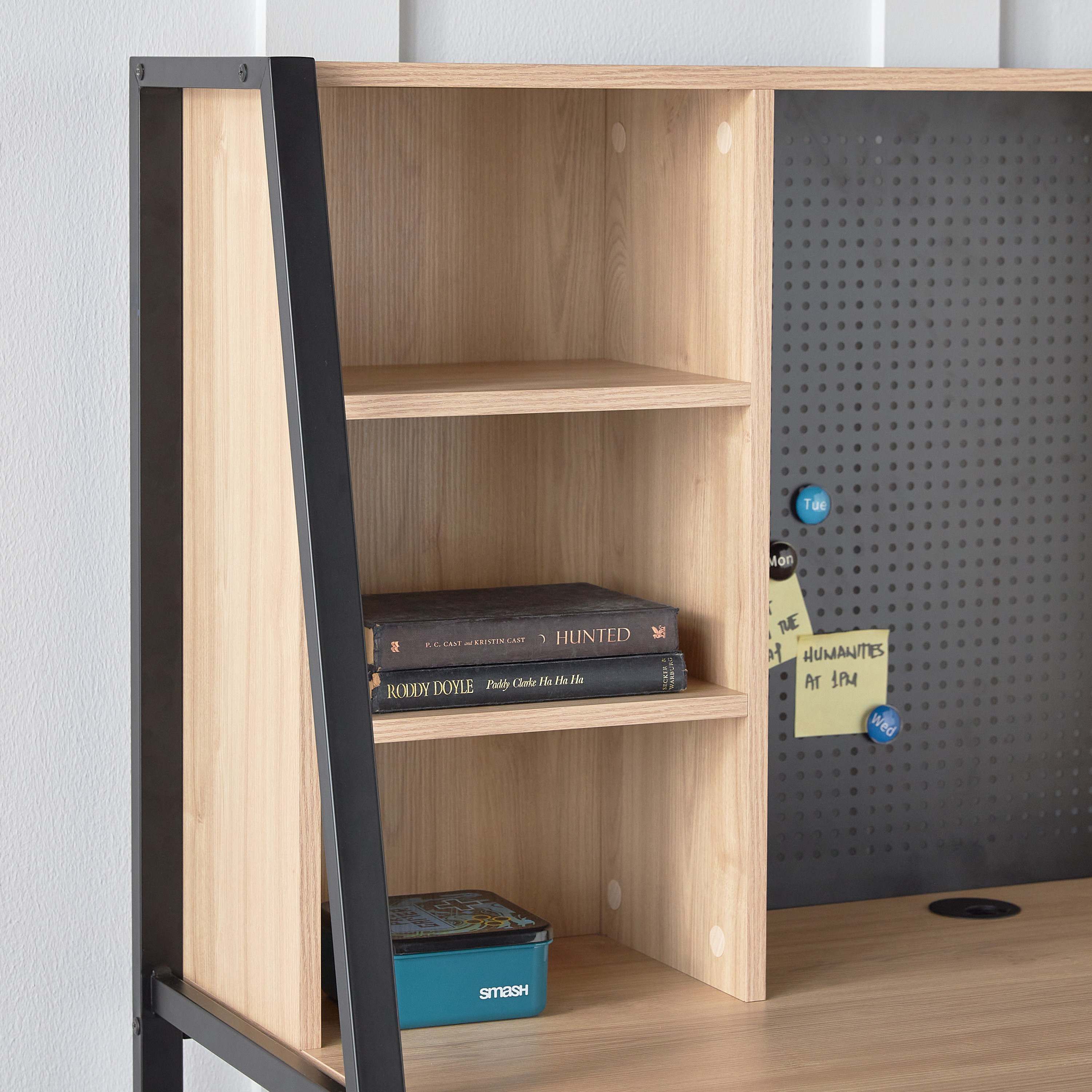 Devin Study Desk with Hutch and Magnetic Pegboard-babyandkids-roomfurniture-studydesks-image-4