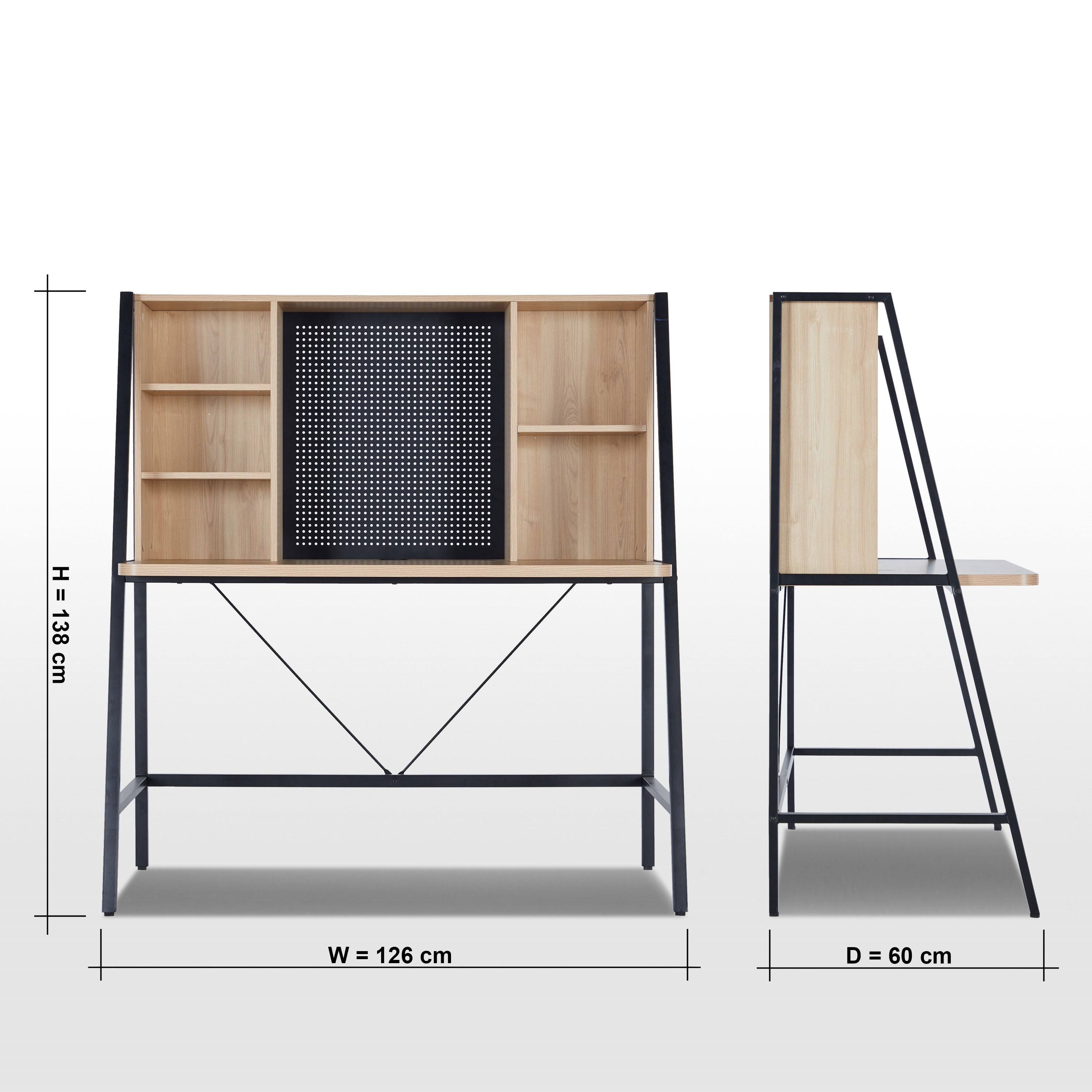 Devin Study Desk with Hutch and Magnetic Pegboard-babyandkids-roomfurniture-studydesks-image-7