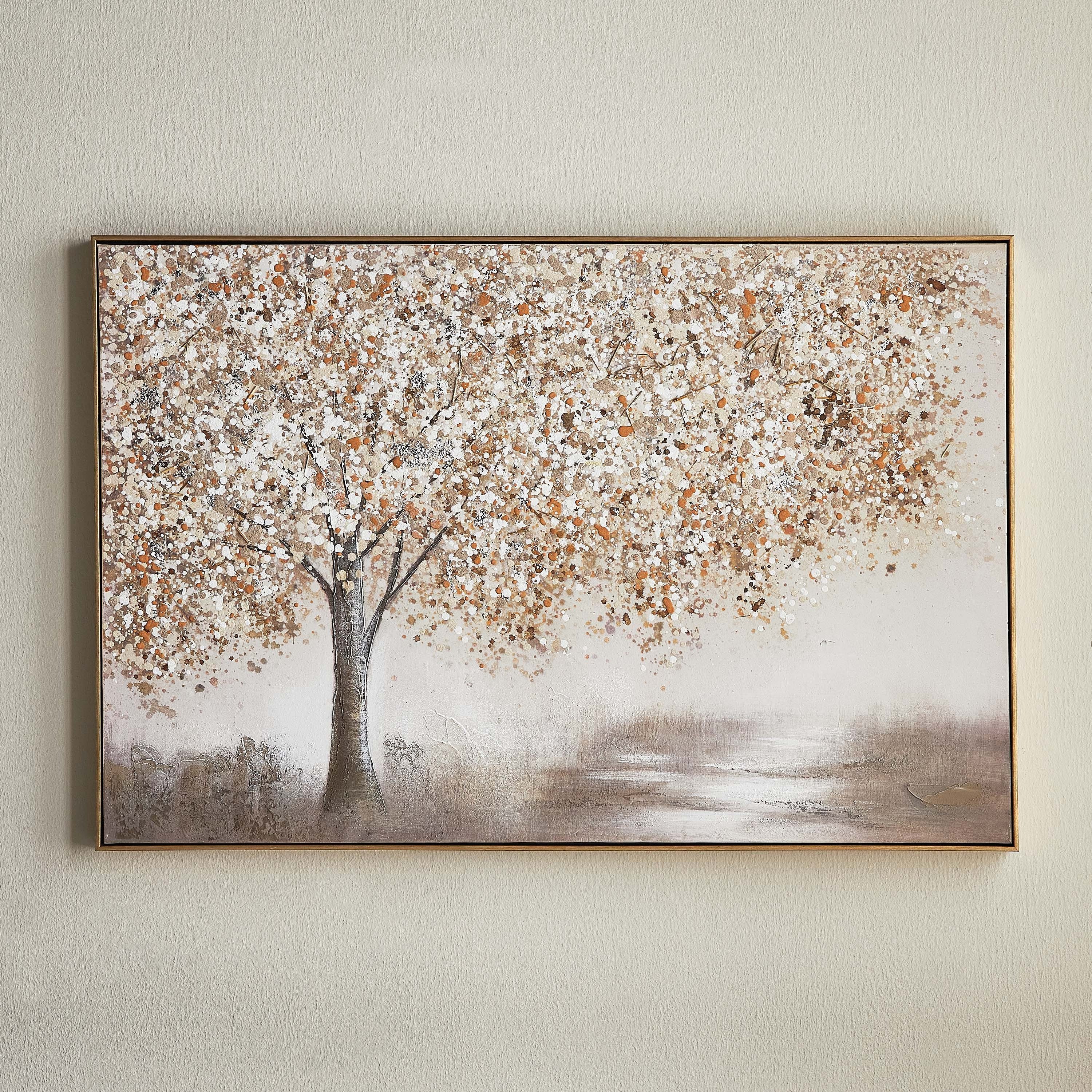 زينة حائط كانفاس مؤطرة مرسومة يدويًا - أورنانونج- 120x80 سم-household-walldecorandmirrors-wallart-image-1