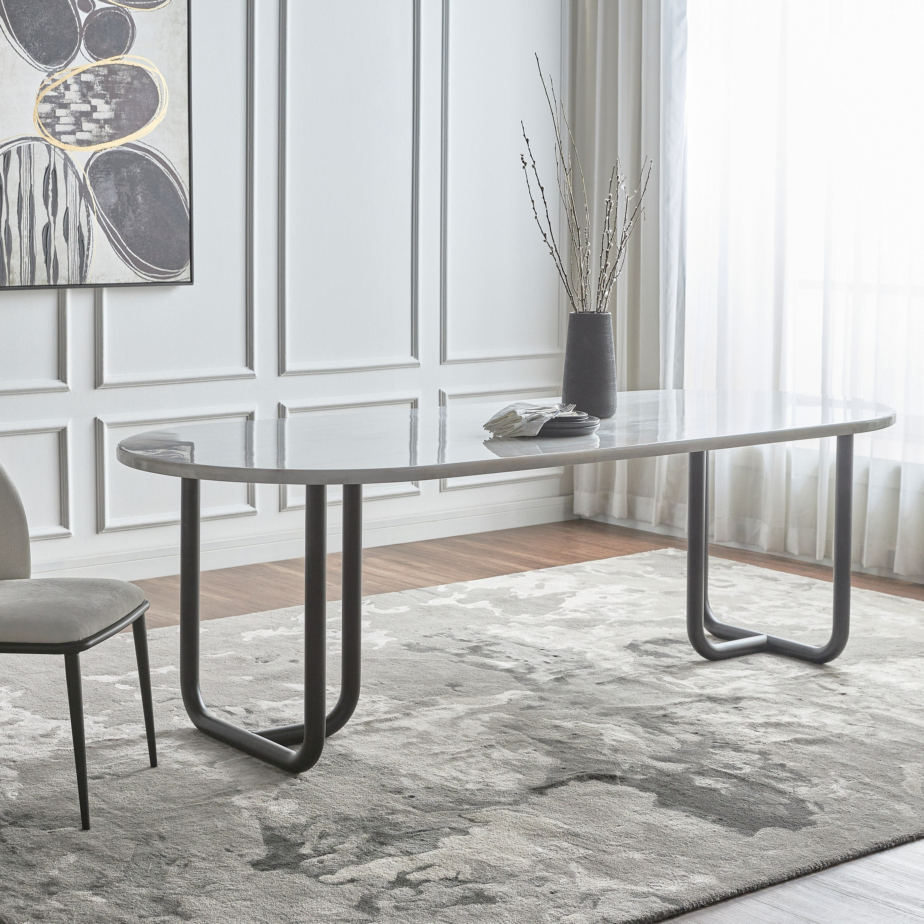 Corbet 8-Seater Marble Top Dining Table